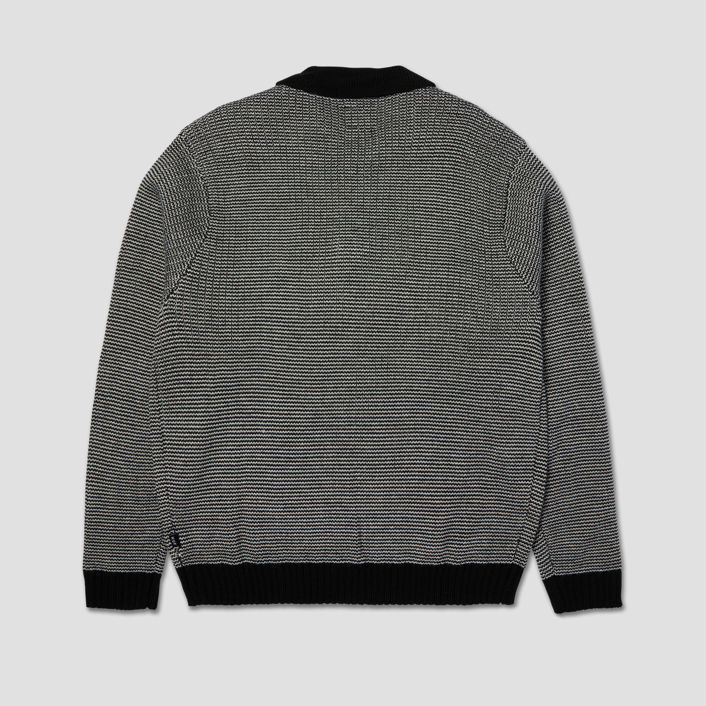 HUF Megablast Two Tone Waffle Sweater Crew Black / White