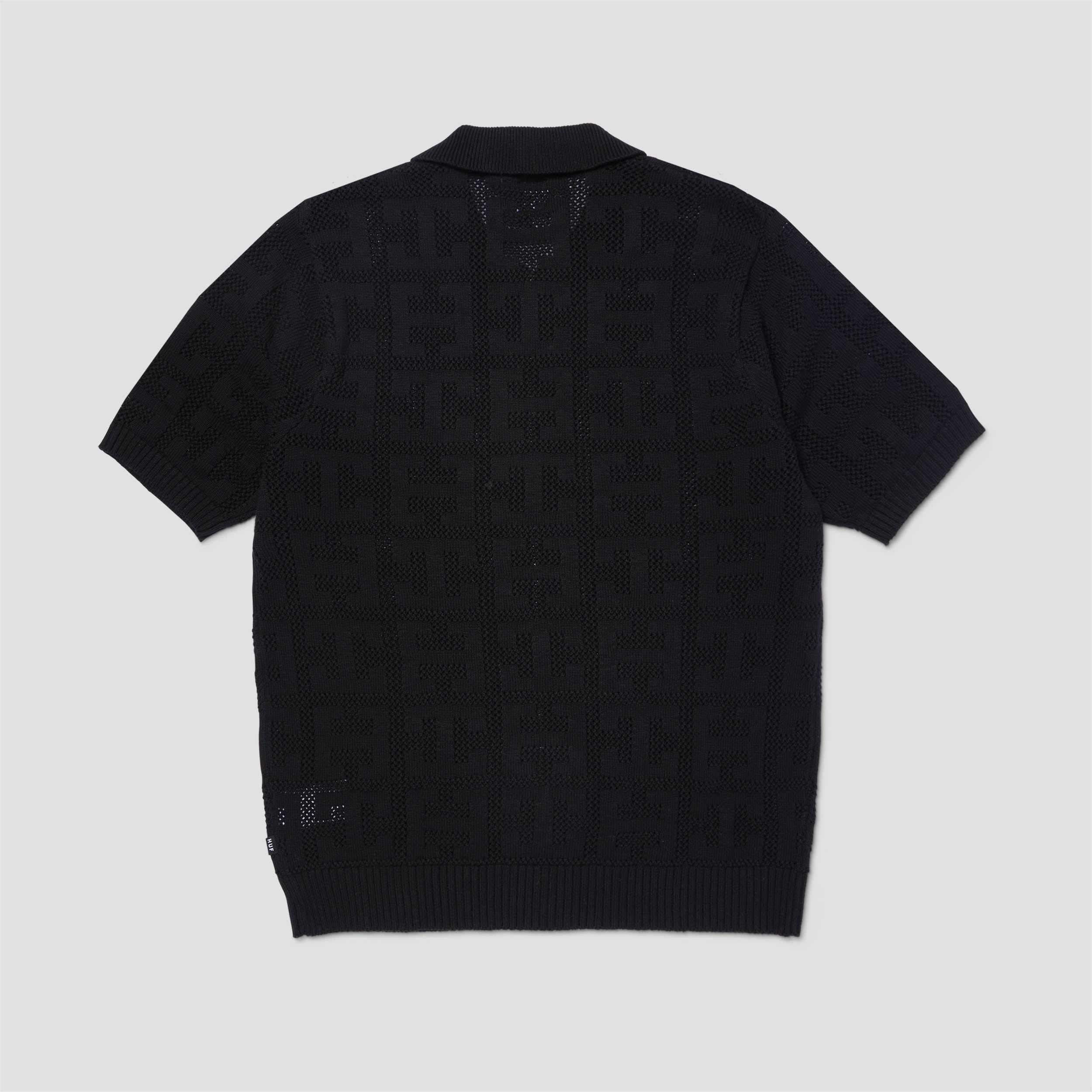 HUF Monogram Jacquard Zip Sweater Black