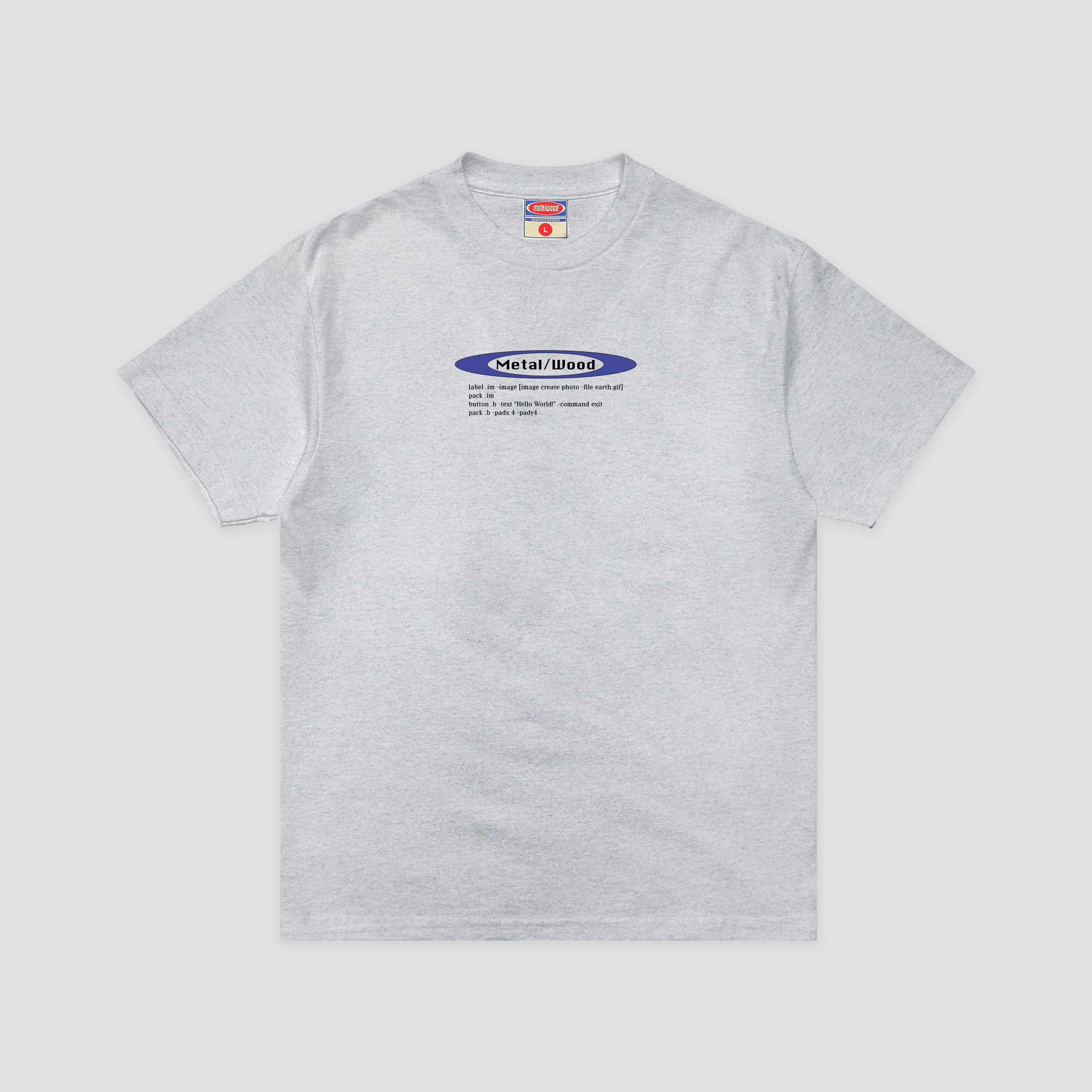 Metalwood Hello World T-Shirt Heather Grey