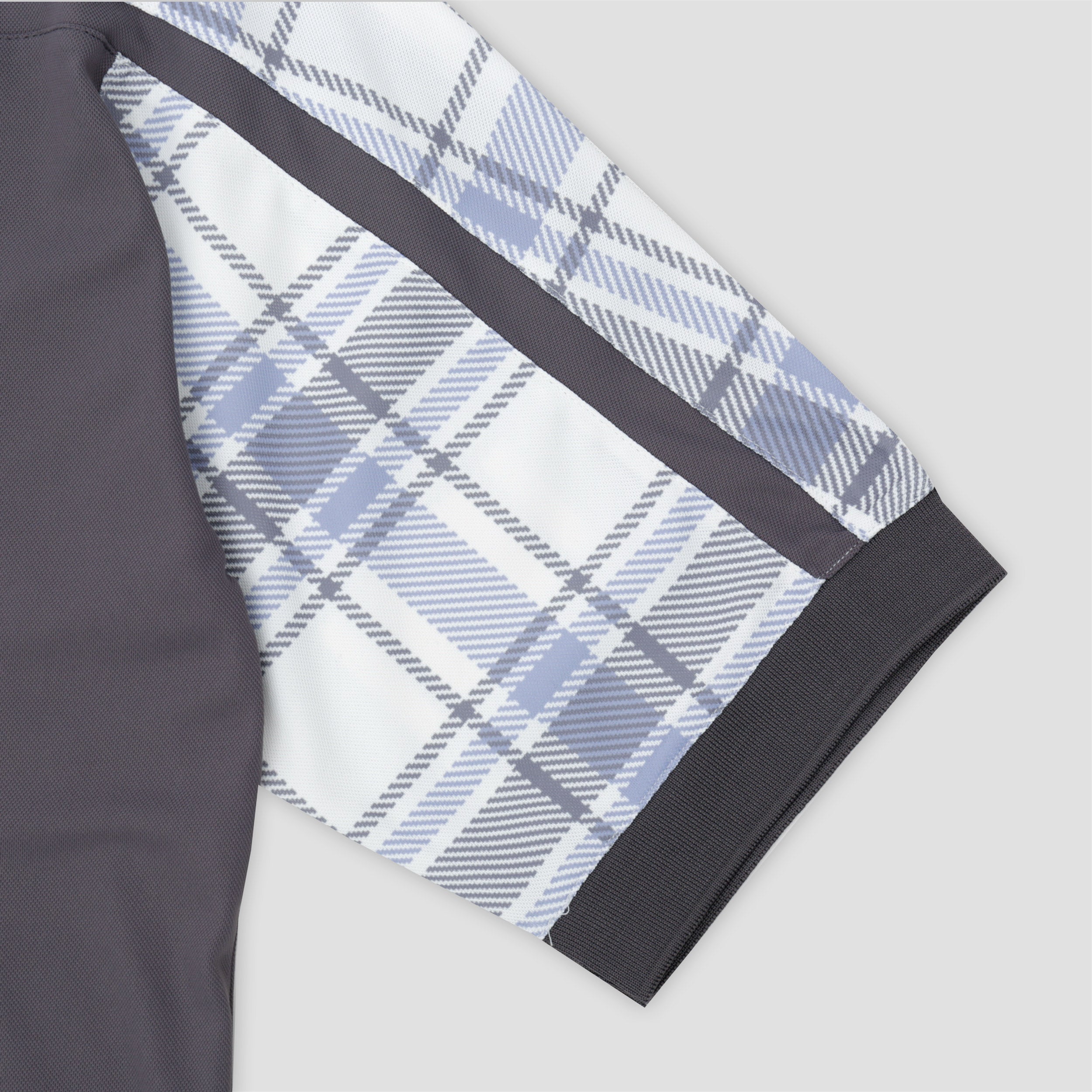 Metalwood Paneled 3/4 Sleeve Polo Ice