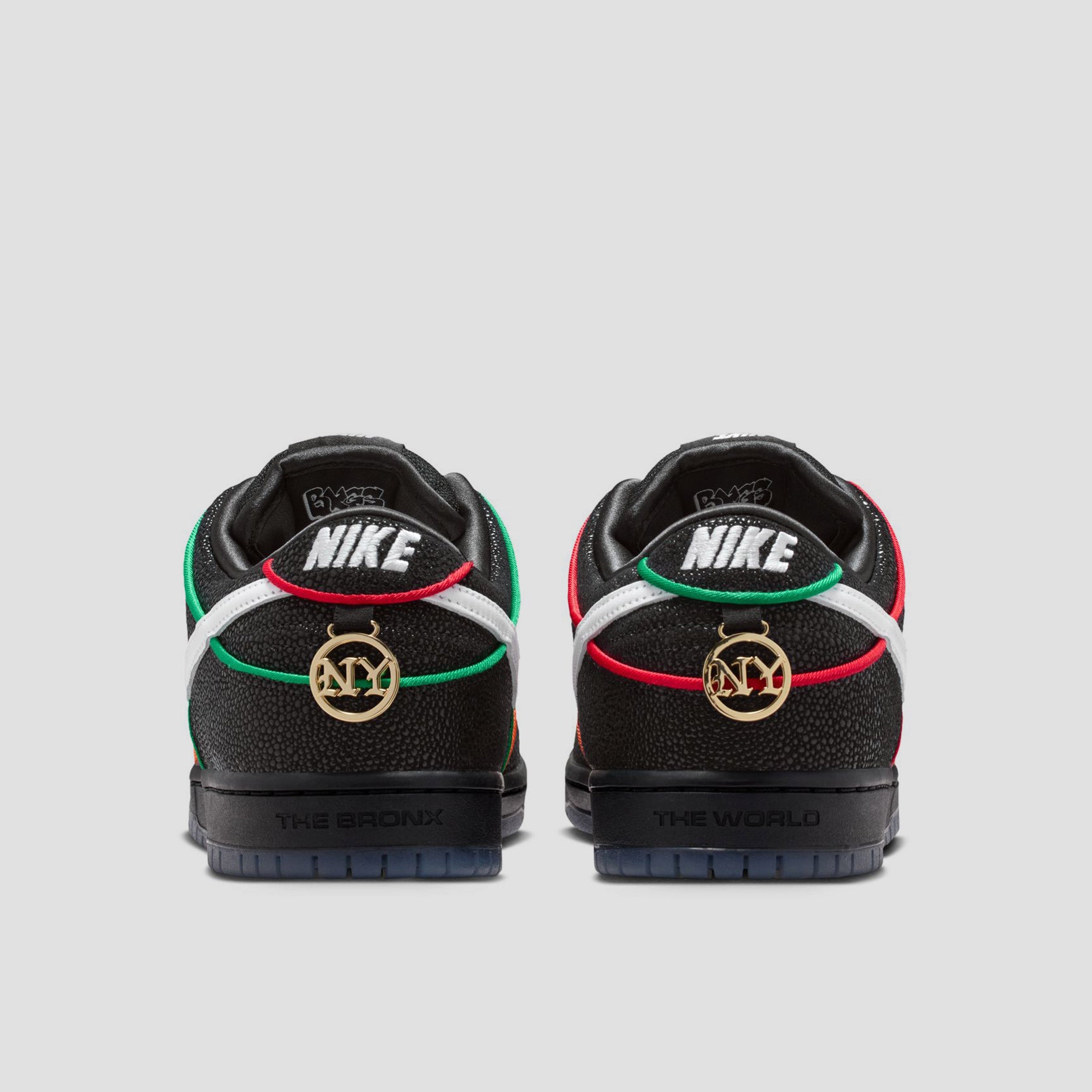 Nike SB Bronx Girls Dunk Low Pro Skate Shoes Black / White / Challenge Red / Total Orange