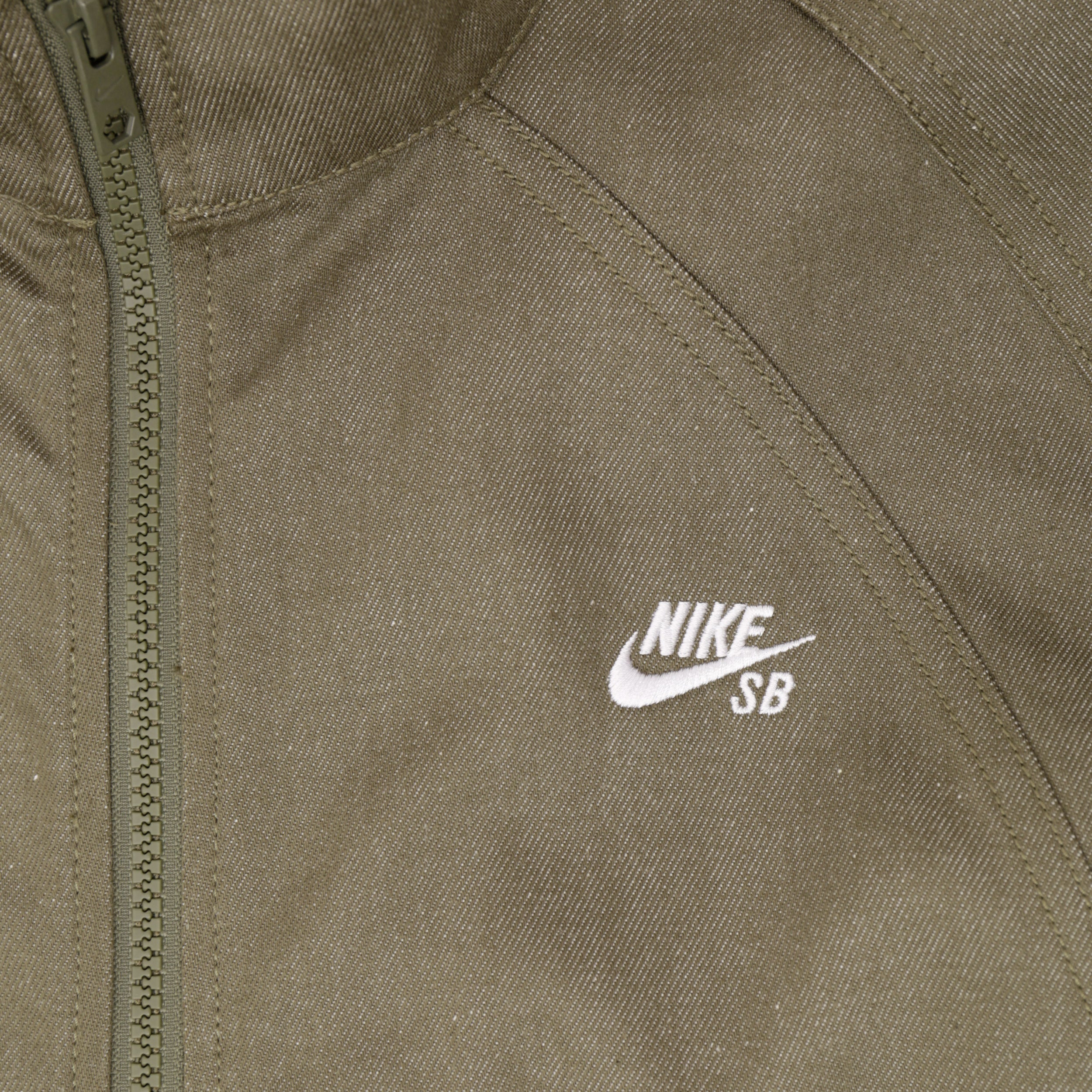 Nike SB Denim Full Zip Track Jacket Medium Olive / White