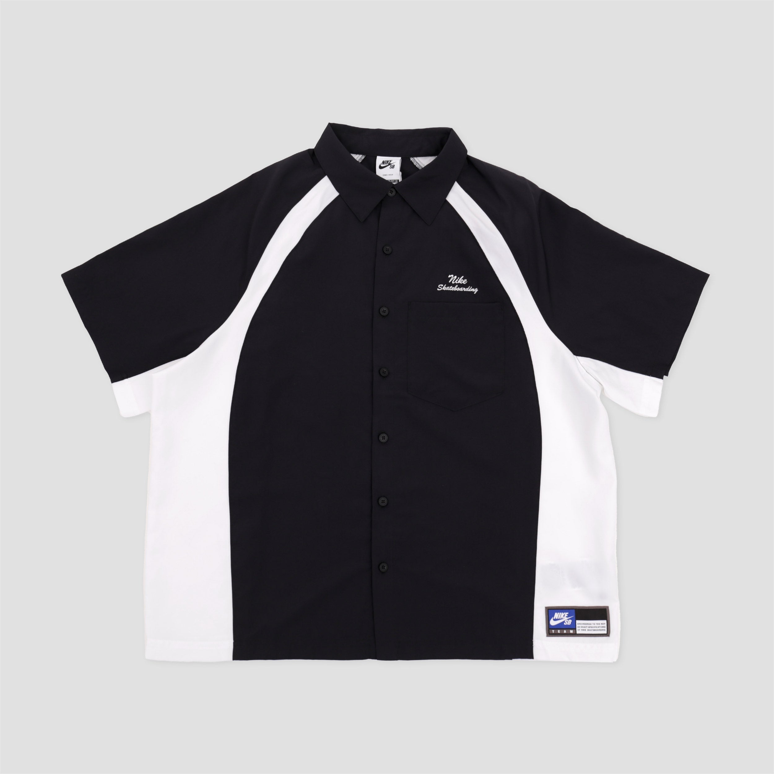 Nike SB Dri-Fit Bowler Woven Shortsleeve Shirt Black / White / White