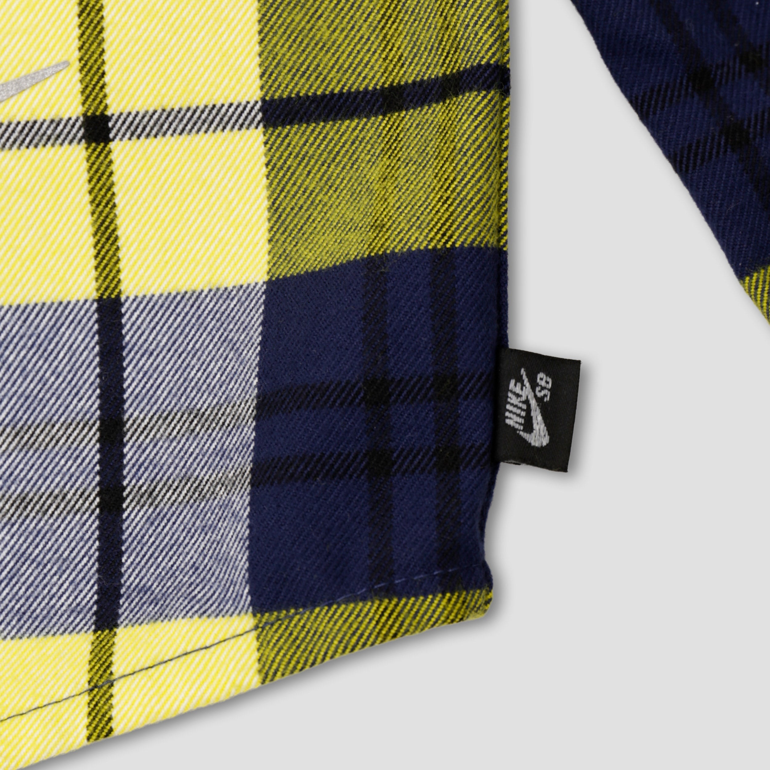 Nike SB Longsleeve Flannel Shirt Midnight Navy / Speed Yellow