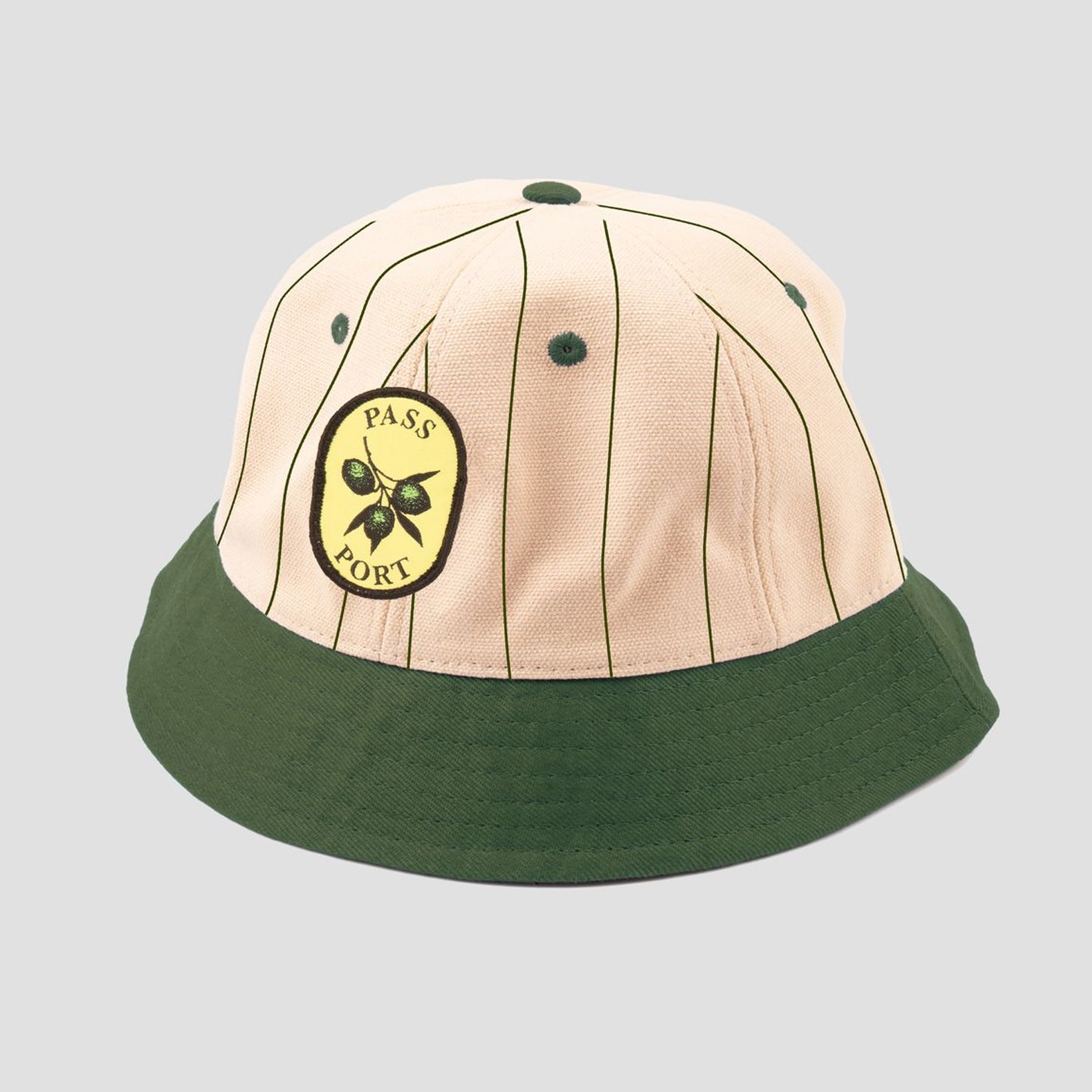 Passport Olive Stripe 6 Panel Bucket Cap Moss