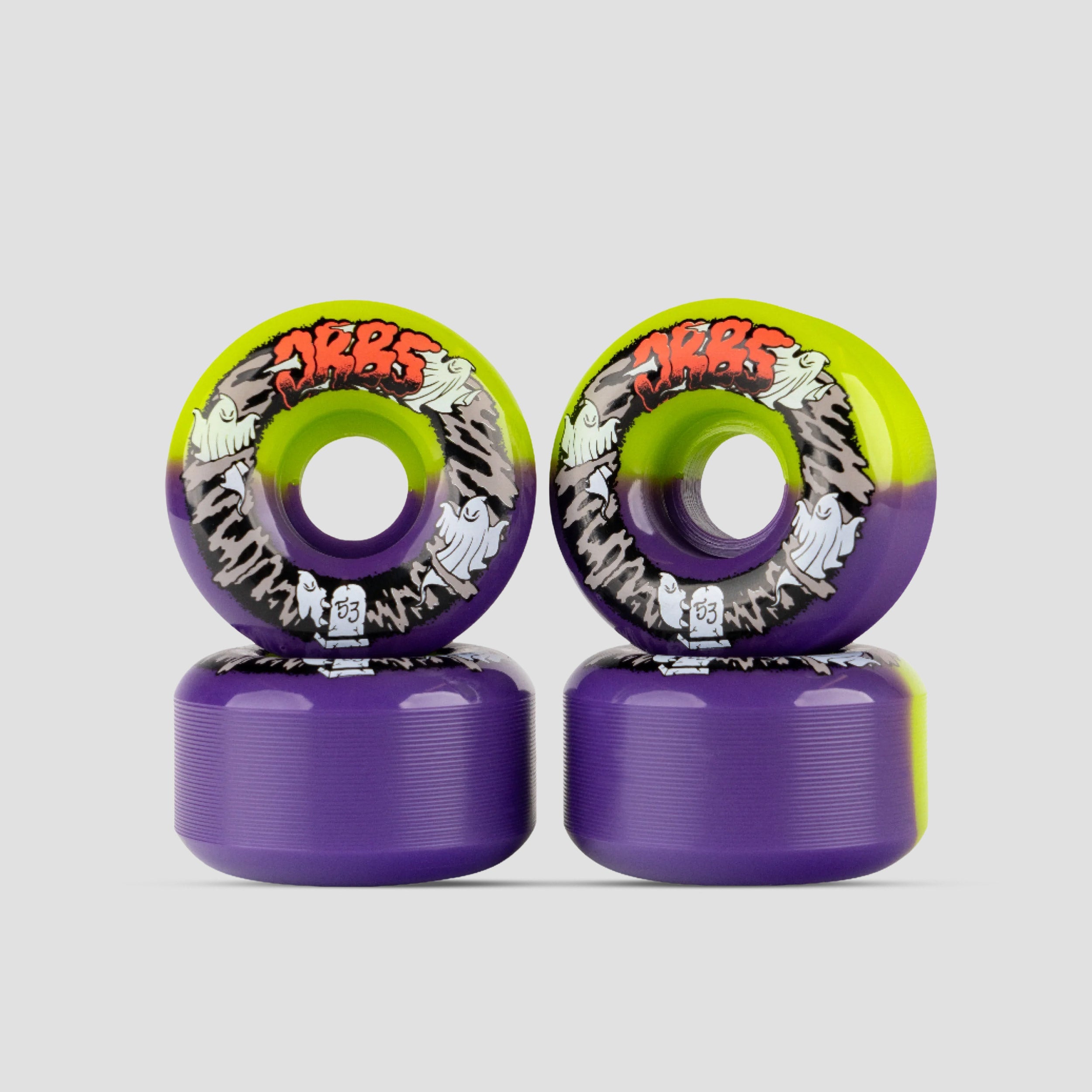 Orbs Apparitions 53mm 99A Splits Round Skateboard Wheels Green / Purple