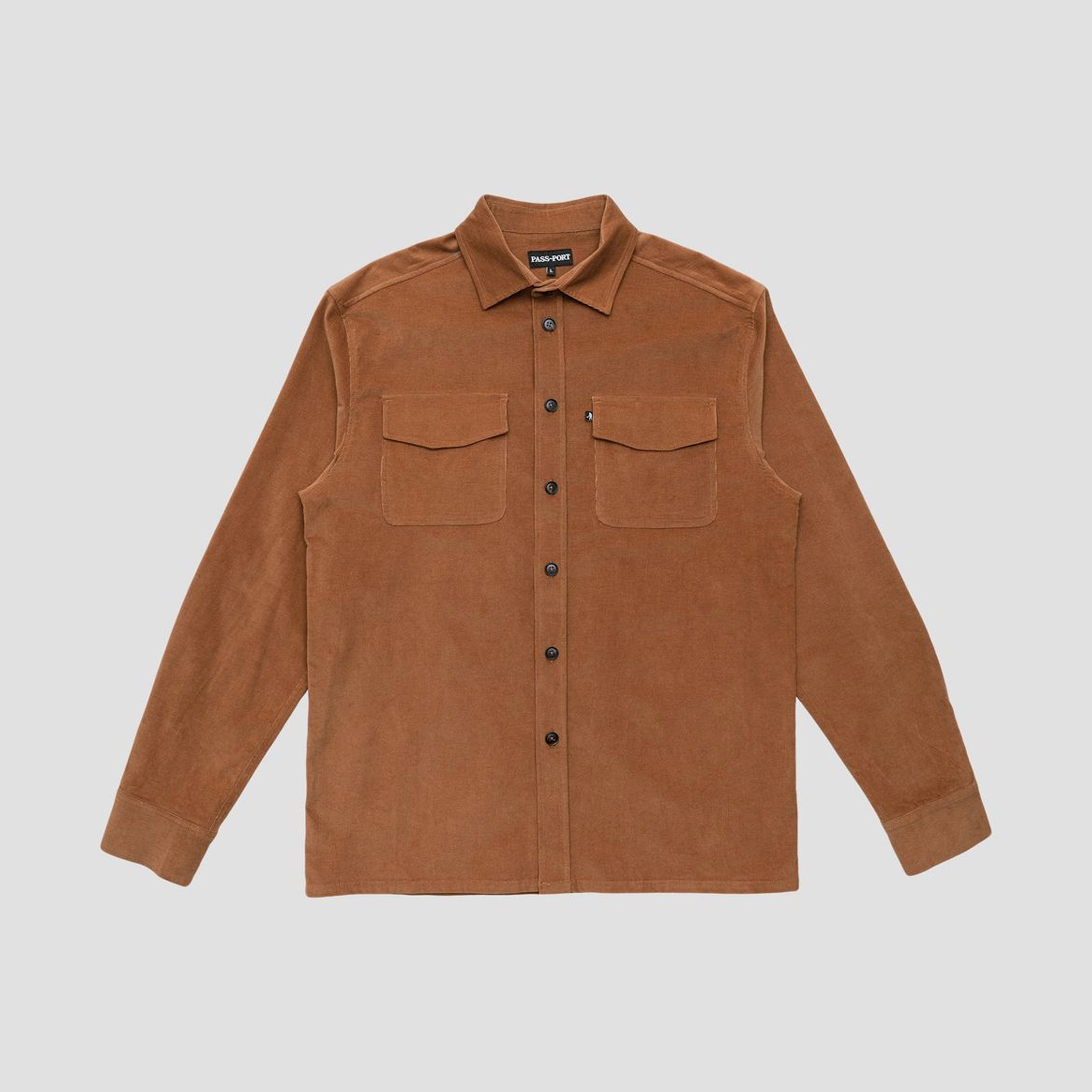 Passport Micro Cord Workers Shirt Caramel