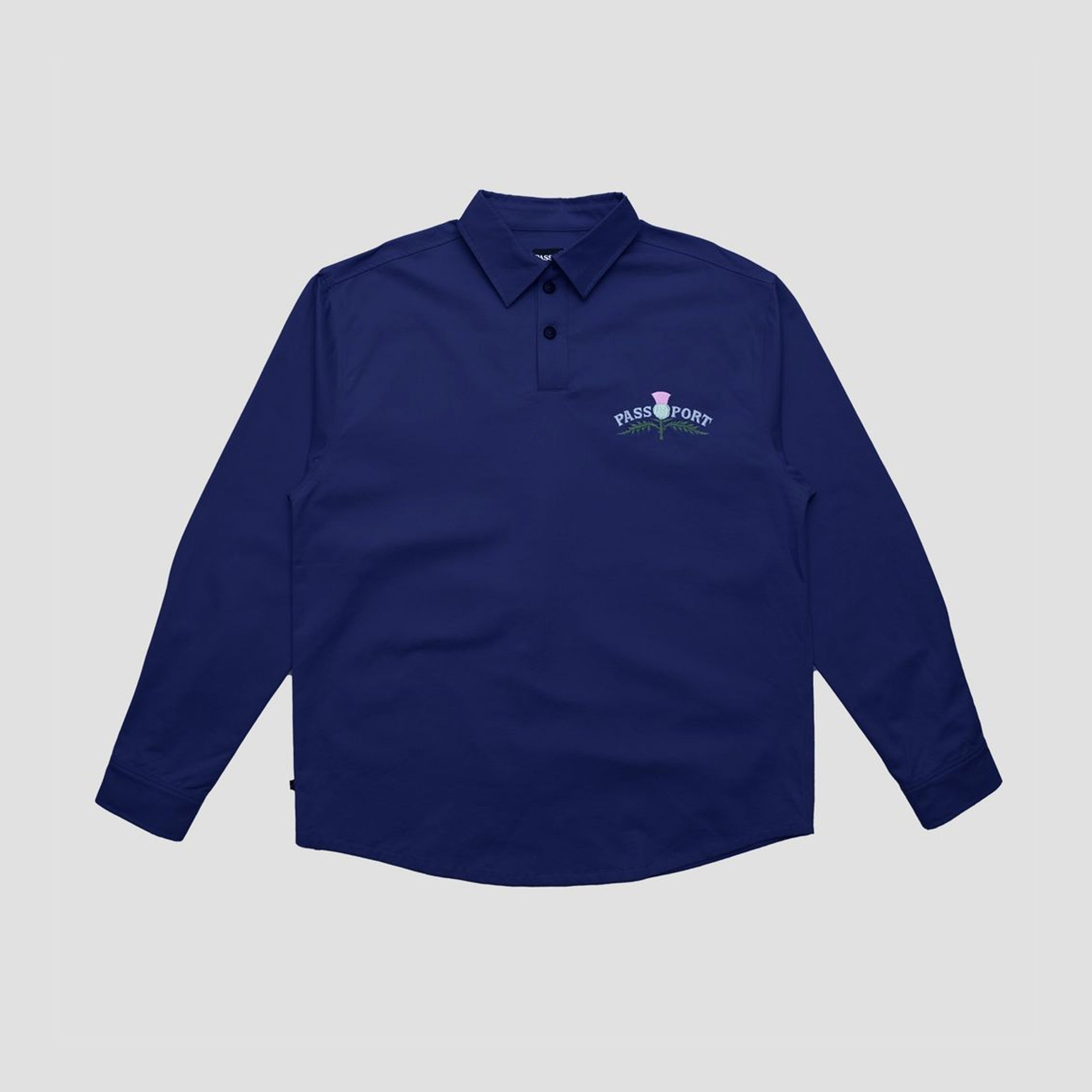 Passport Thistle Embroidery AG Shortsleeve Shirt Navy