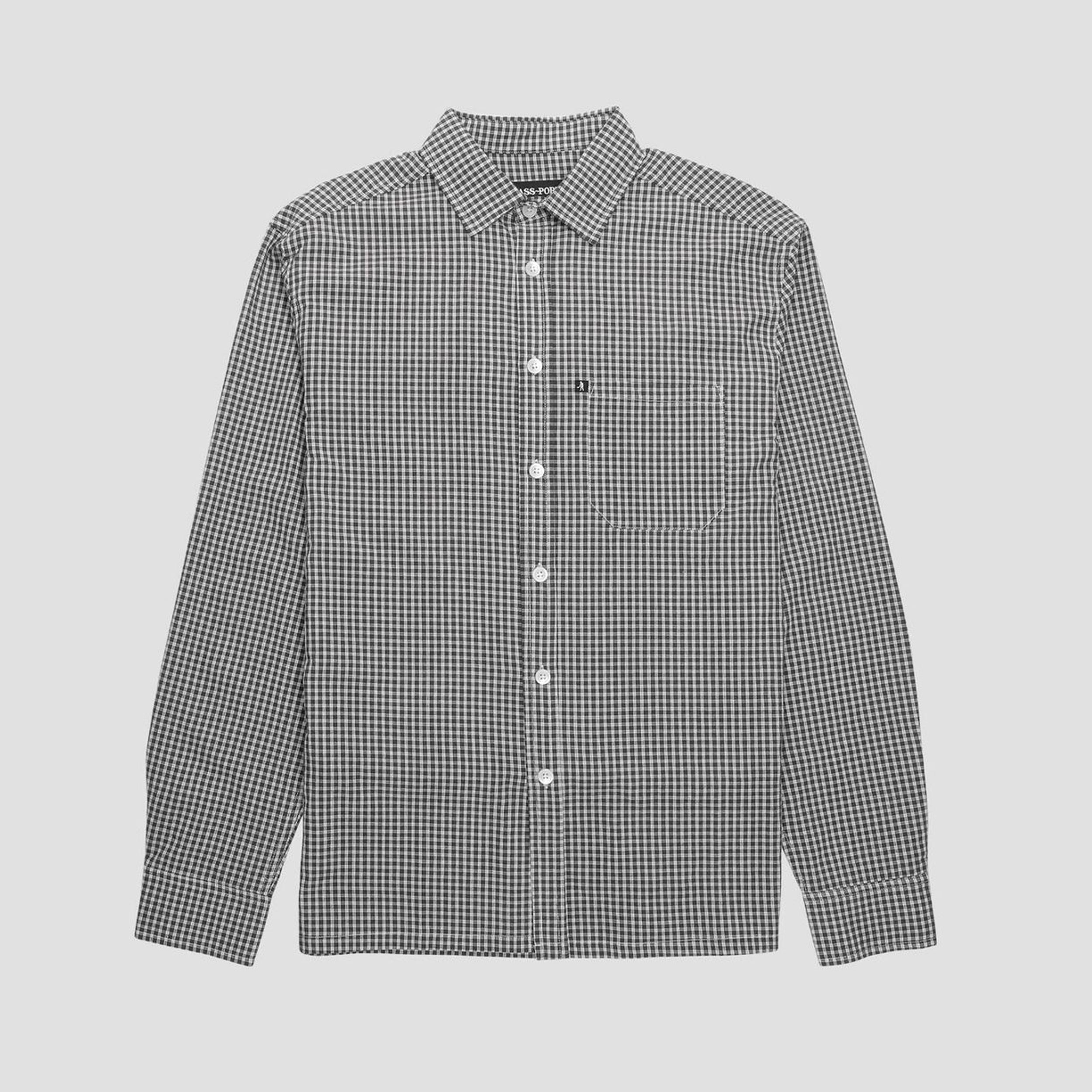 Passport Workers Check Longsleeve Shirt Black