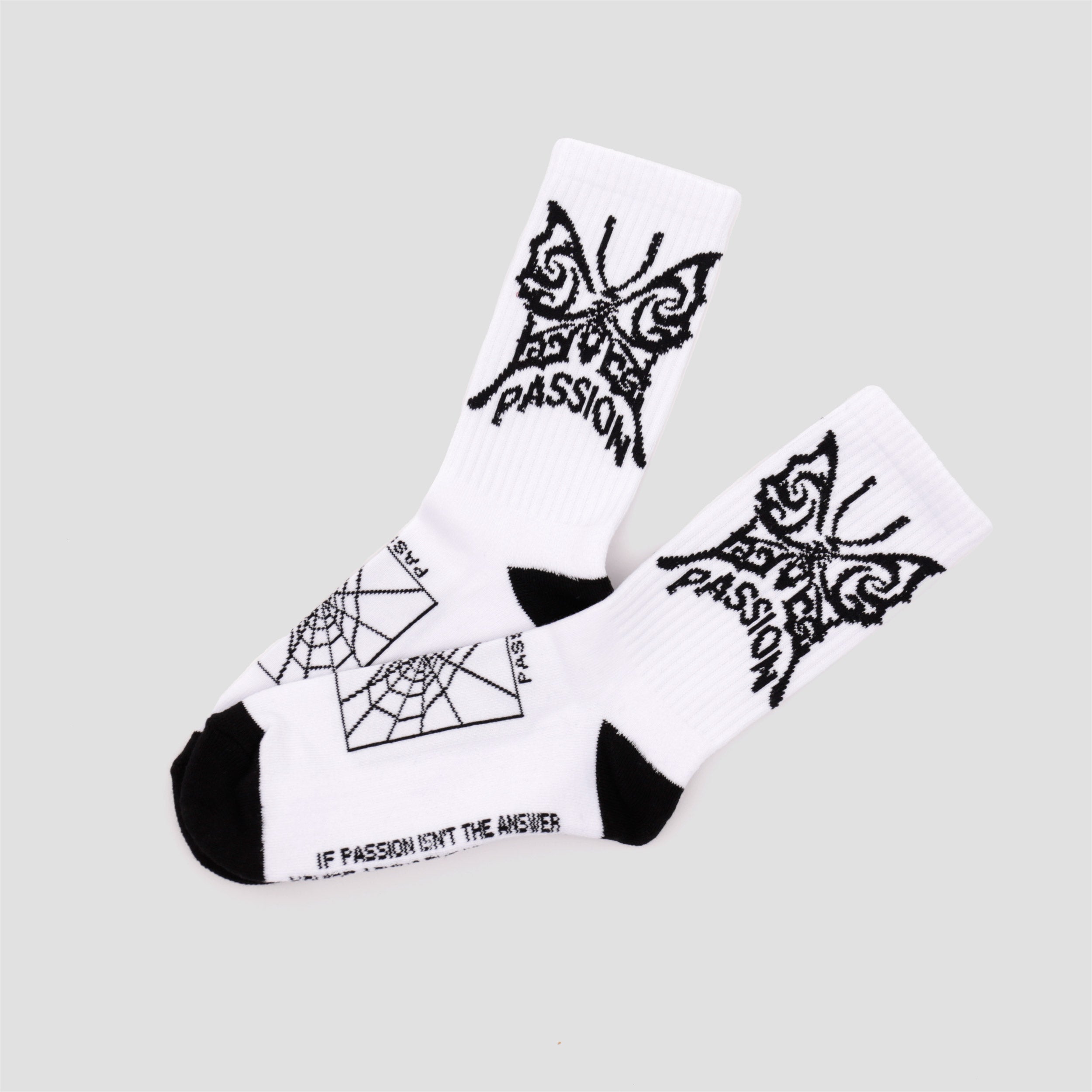 Passion Butterfly Socks White