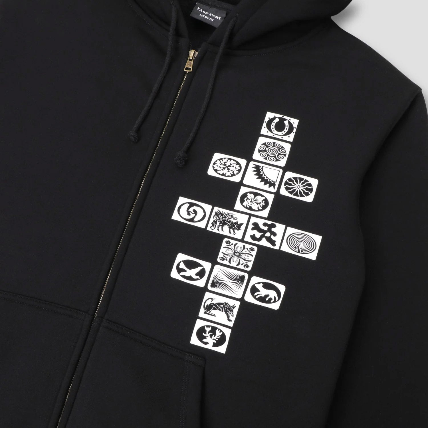Passport Kollaasi Zip Hoodie Black