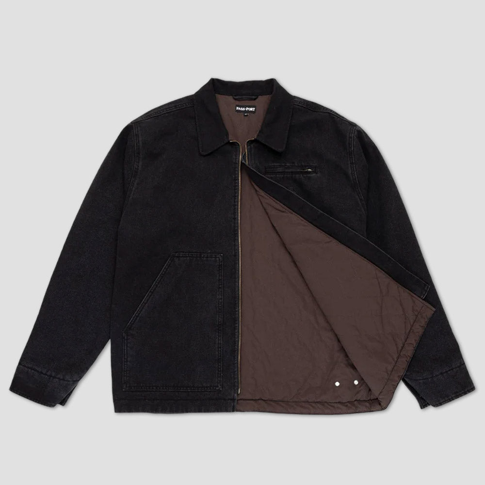 Passport Recycled Denim Packers Jacket Washed Black