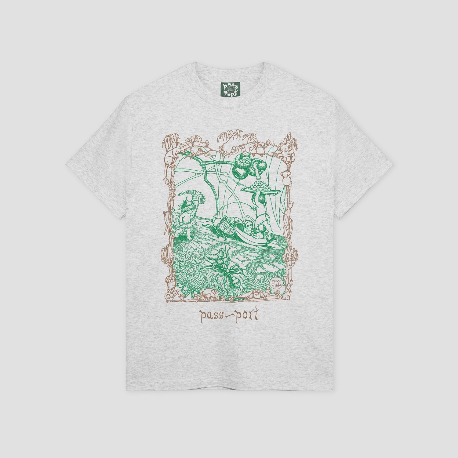 Passport Scribblegum T-Shirt Ash