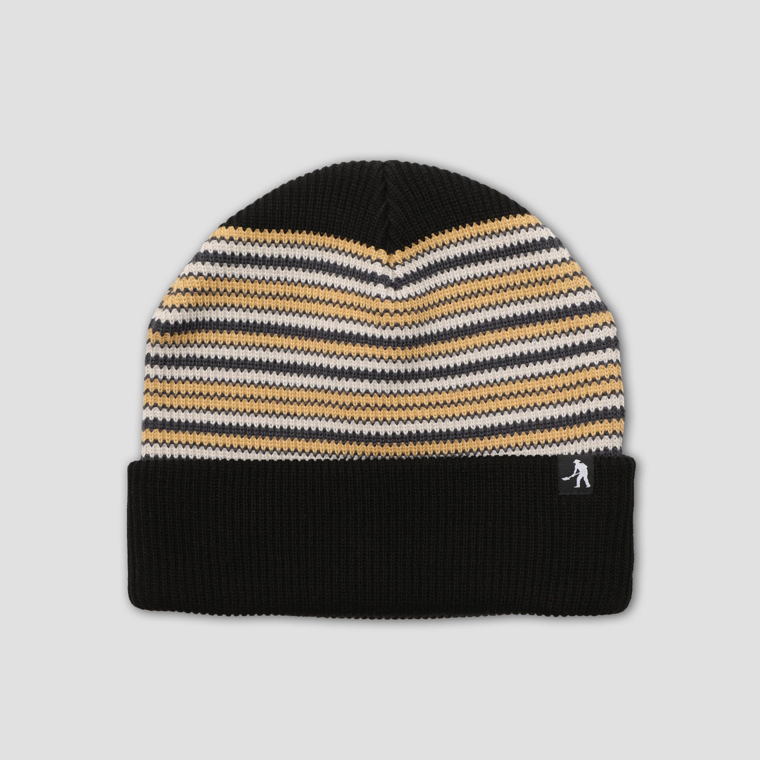 Passport Striped Organic Knit Beanie Black