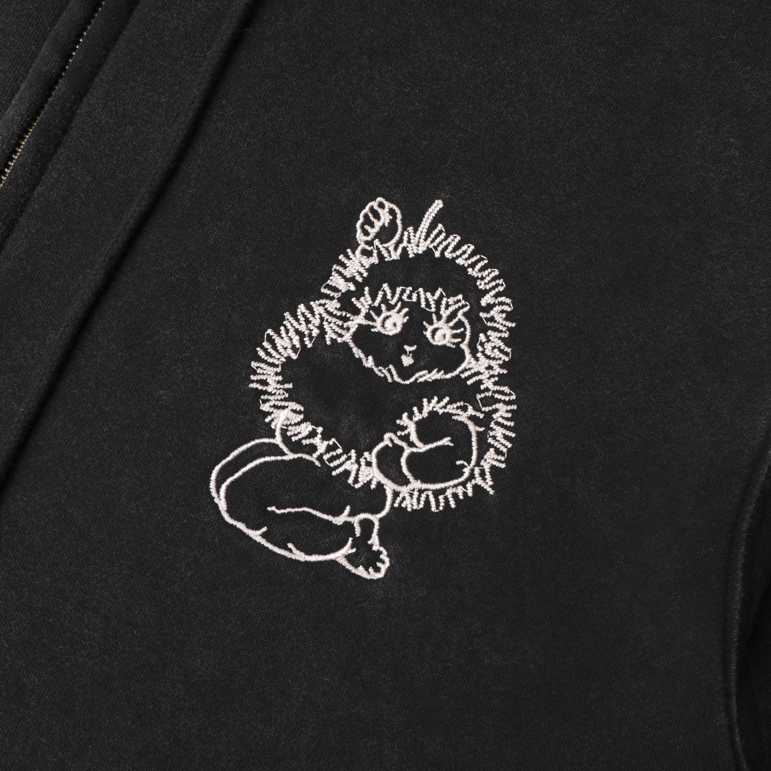 Passport Webbed Bed Zip Hoodie Acid Black