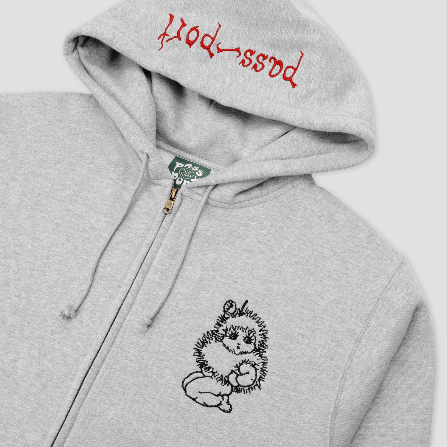 Passport Webbed Bed Zip Hoodie Ash