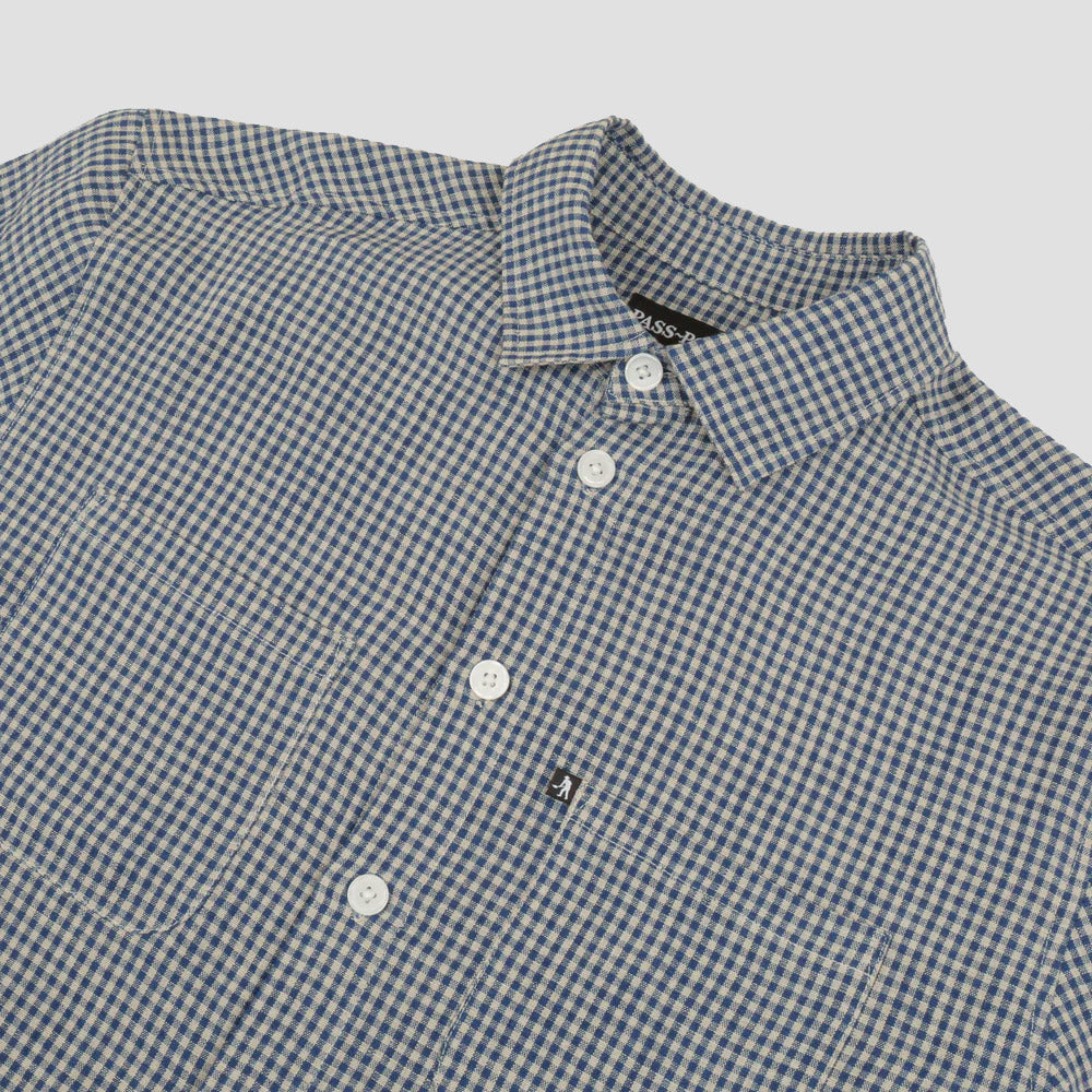 Passport Workers Check Shortsleeve Shirt Navy