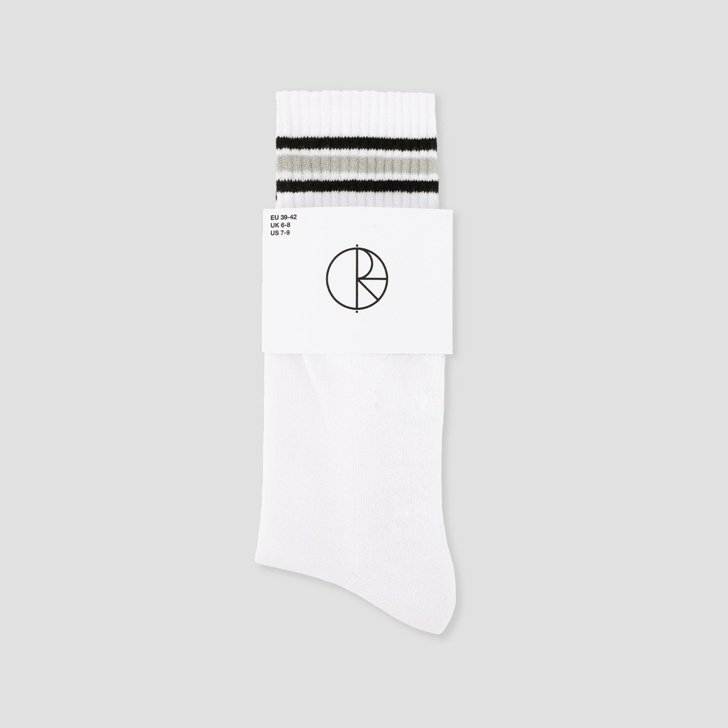 Polar Skate Co Rib Socks Long Stripe White / Black