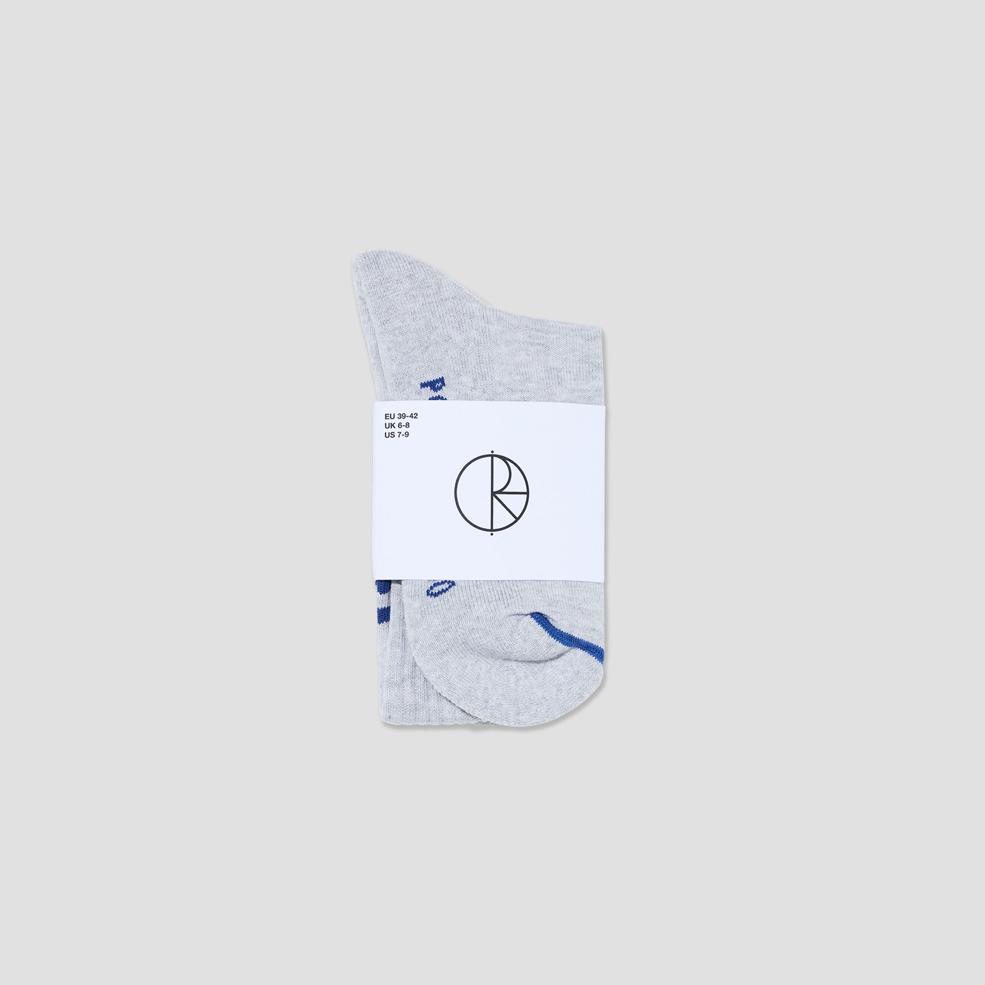 Polar Rib Long 2 Stripes Socks Heather Grey / Blue
