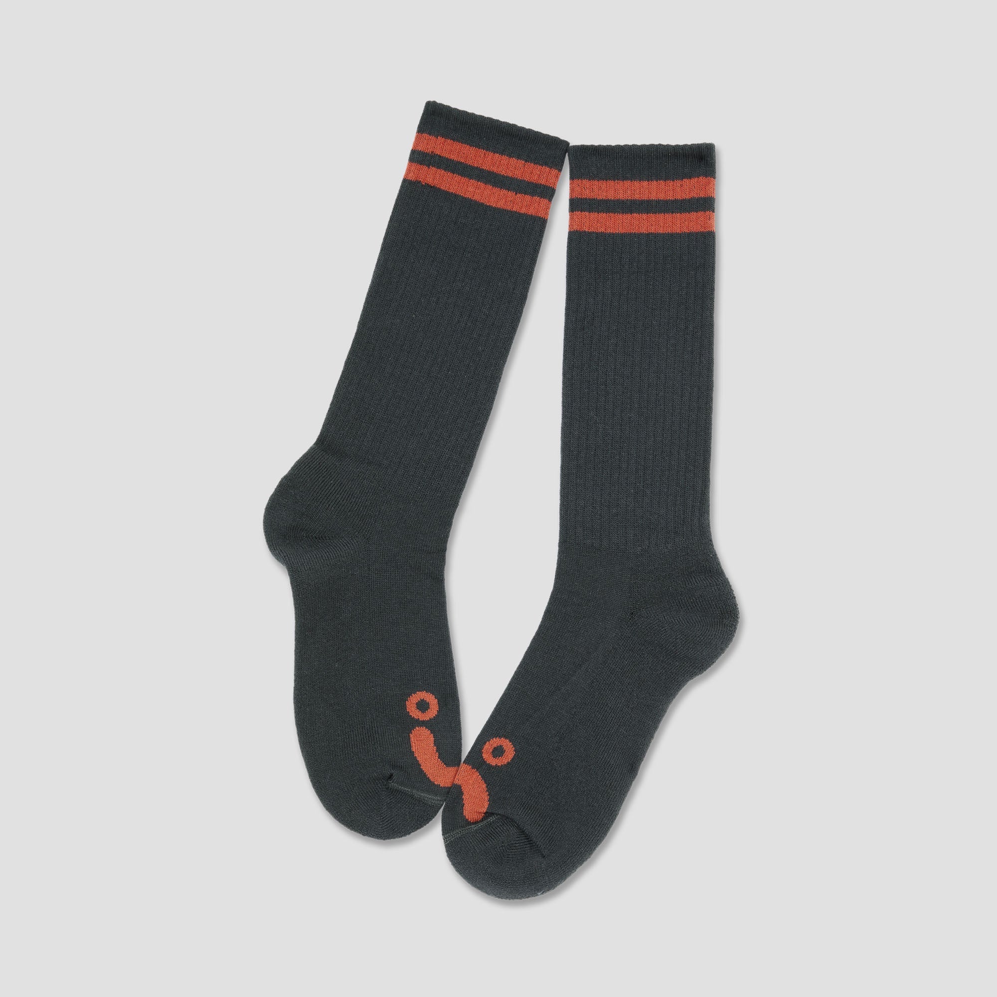 Polar Long Rib Happy Sad Socks Graphite / Orange
