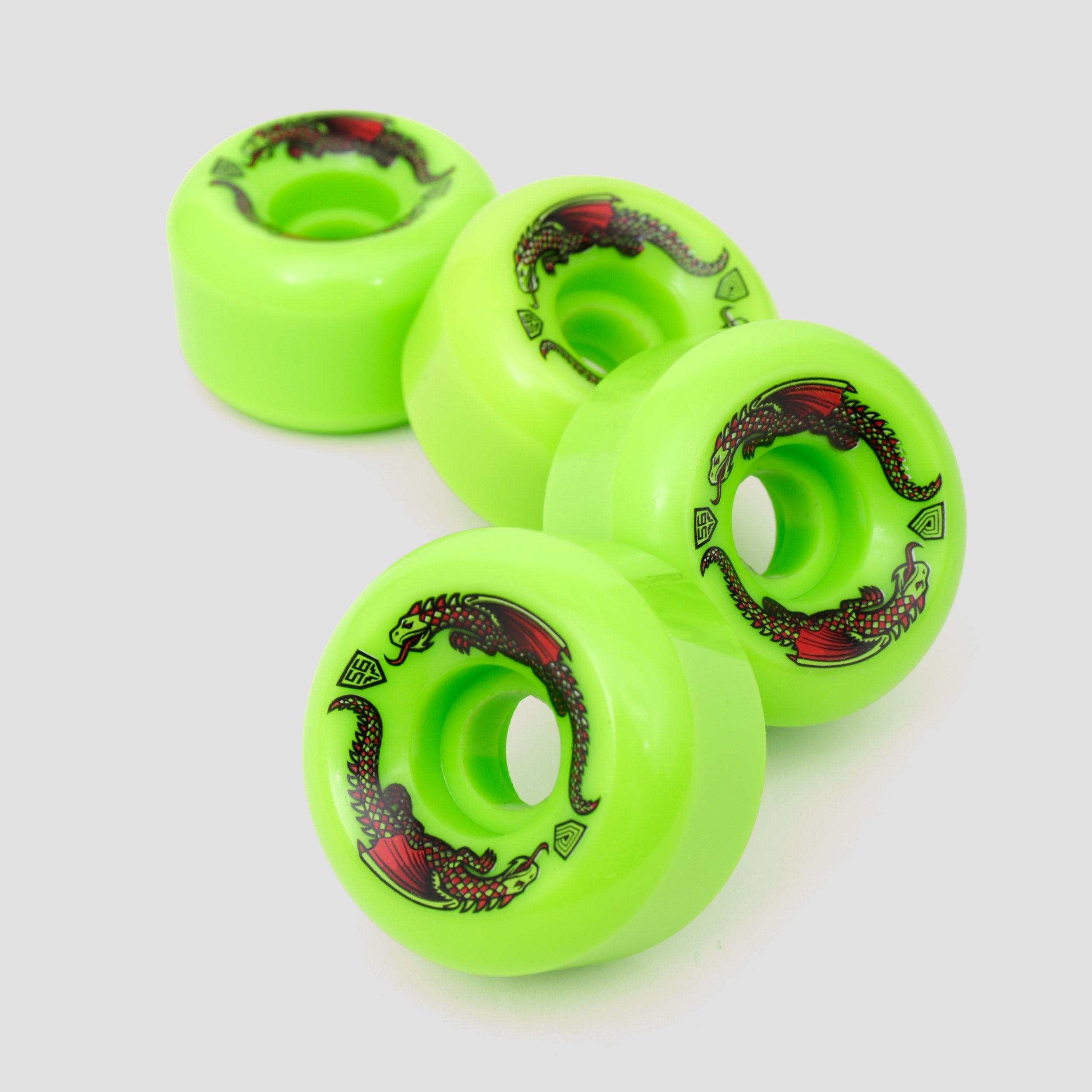 Powell Peralta Dragon Formula 56mm 36mm 93A Skateboard Wheels Green