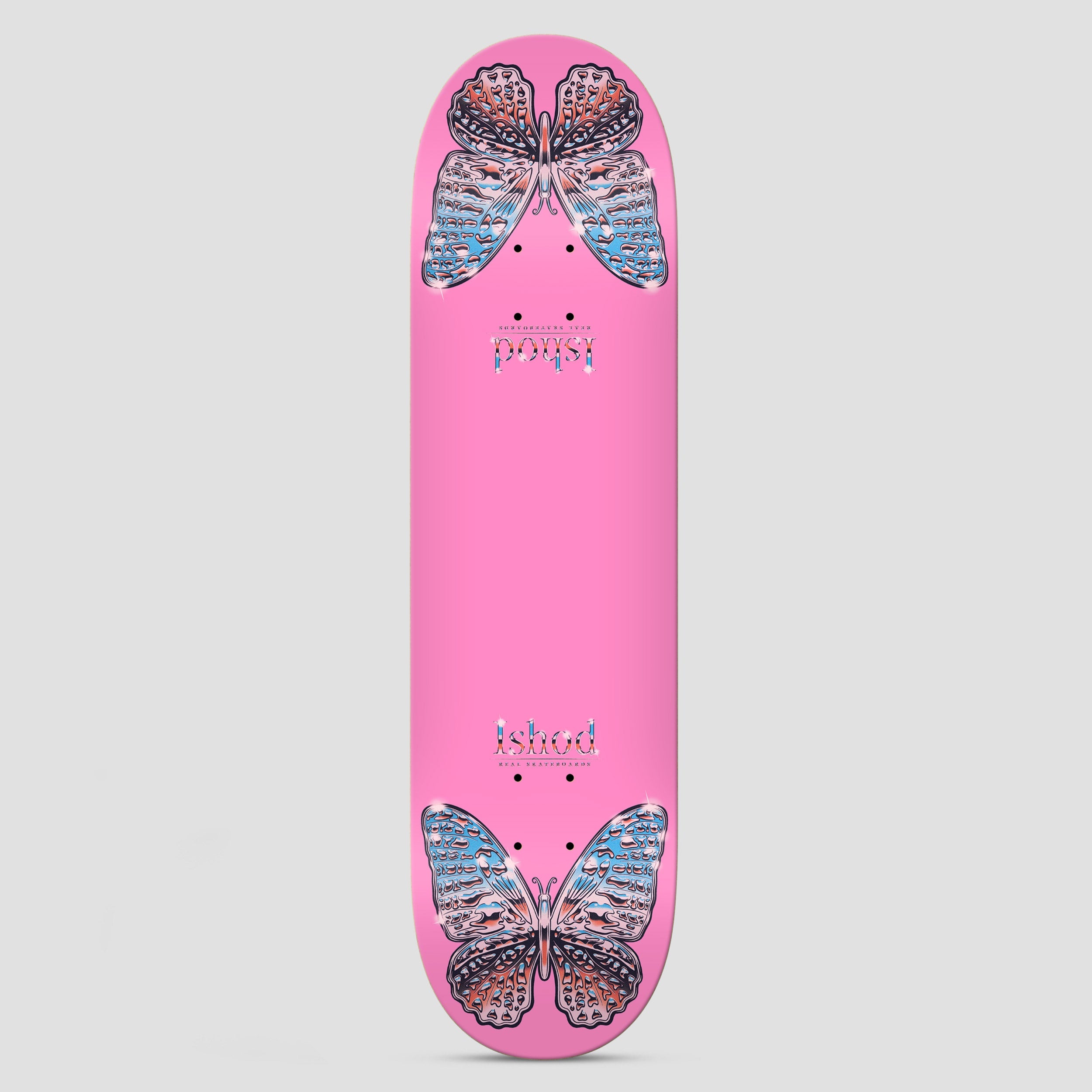 Real 8.25 Ishod Mariposa Chrome Twin Tail Skateboard Deck Pink