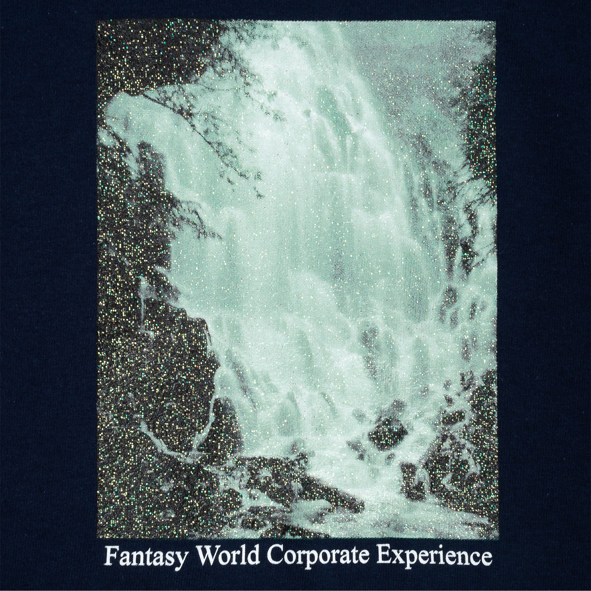 Sci-Fi Fantasy Waterfall T-Shirt Navy