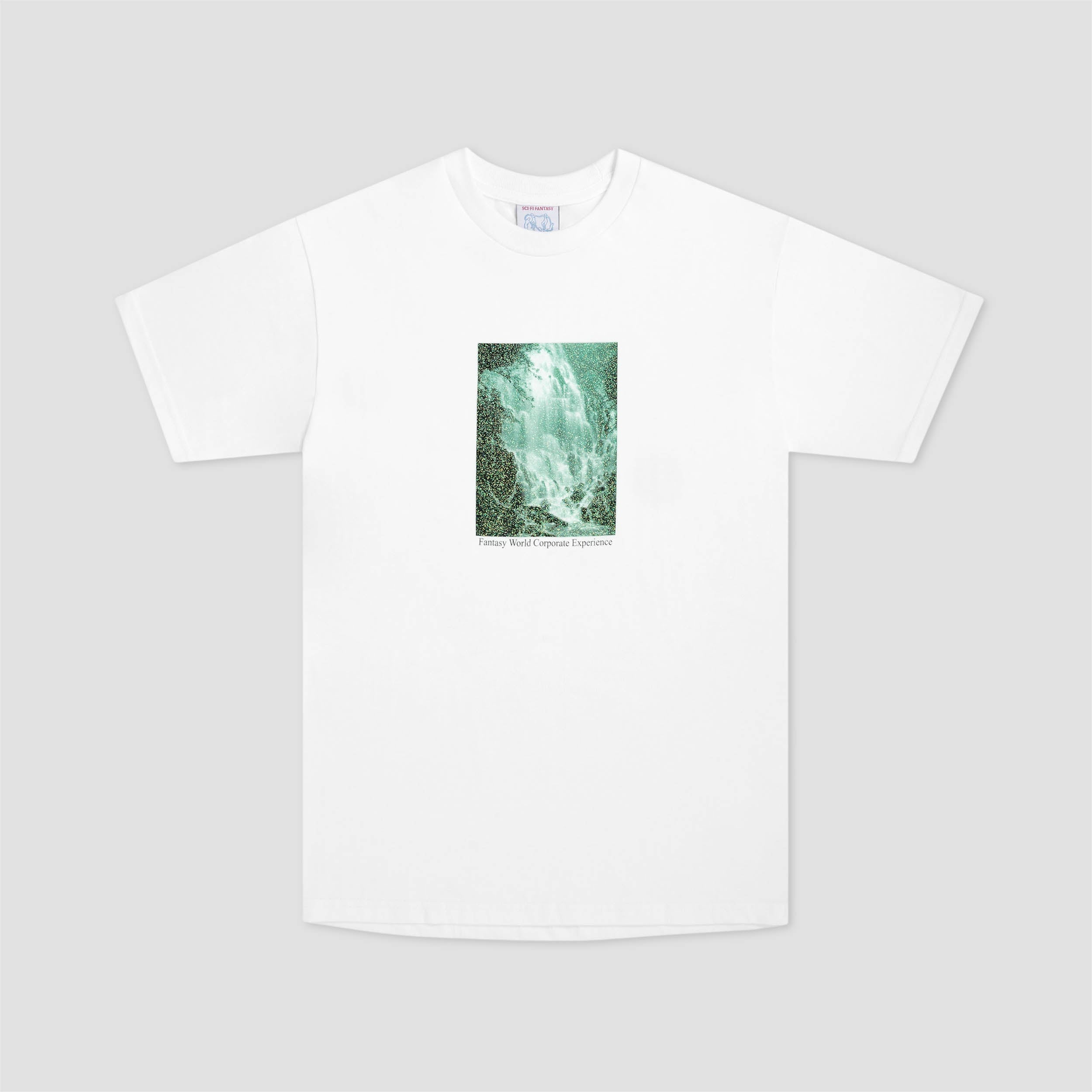 Sci-Fi Fantasy Waterfall T-Shirt White