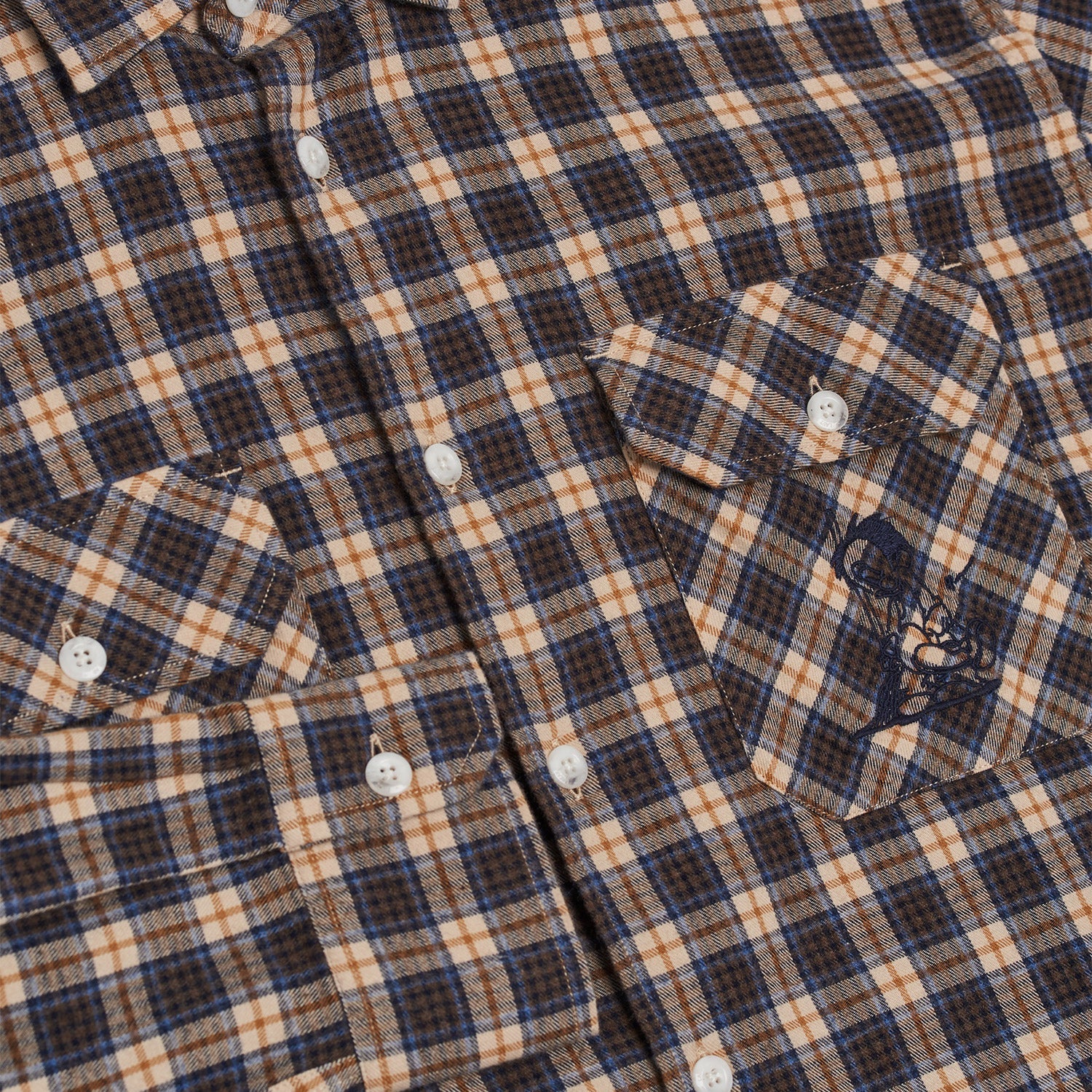 Last Resort AB SM001 Nick Flannel Shirt Vanilla / Brown