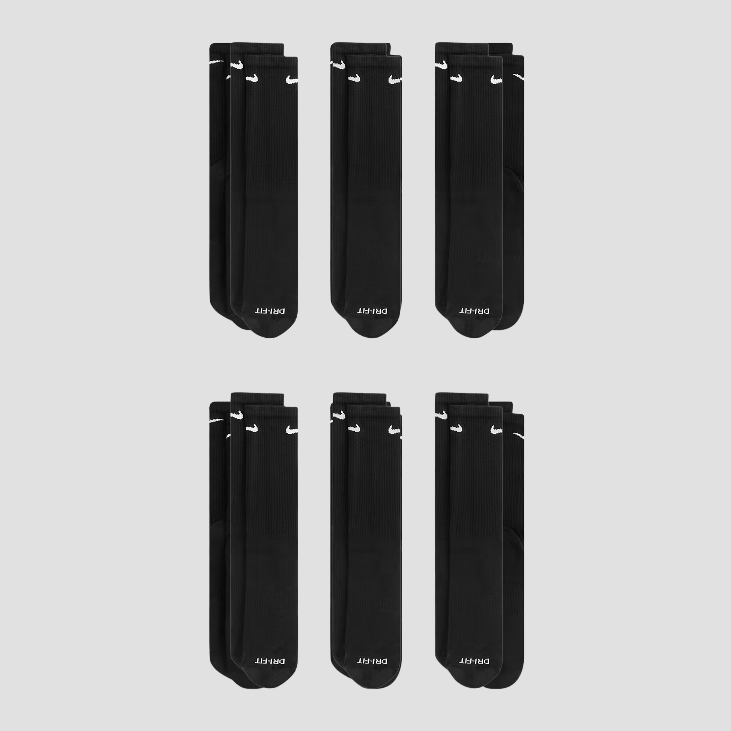 Nike Everyday Plus Cushioned Socks Black / White (6 pairs)