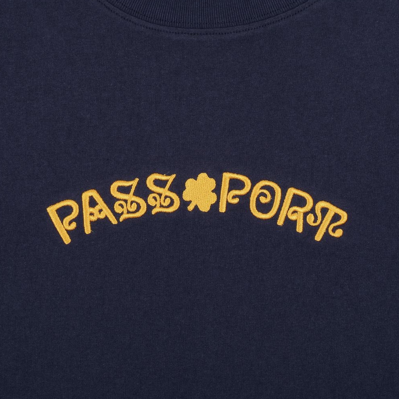 Passport Sham Embroidery T-Shirt Navy