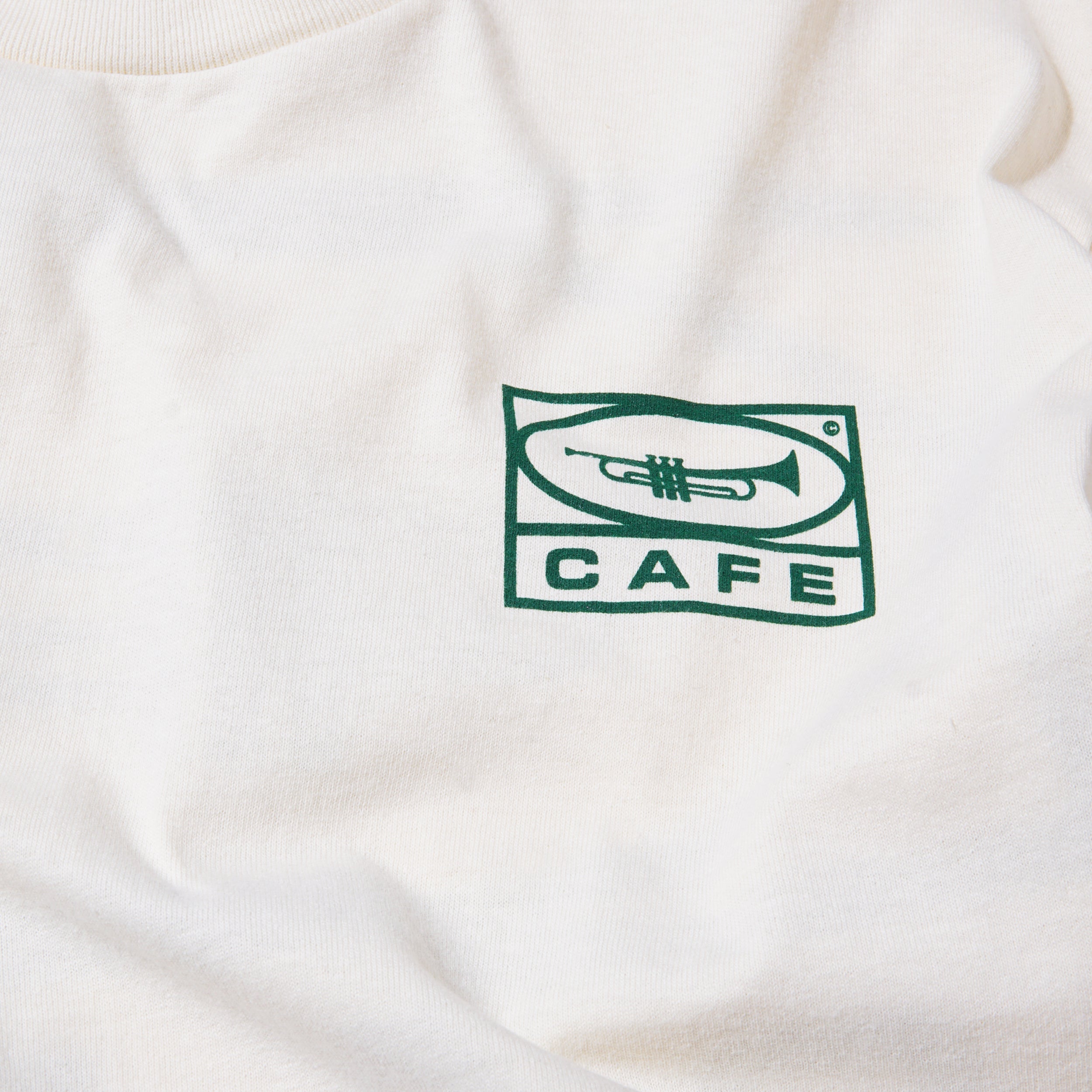 Skateboard Cafe 45 T-Shirt Cream / Forest Green