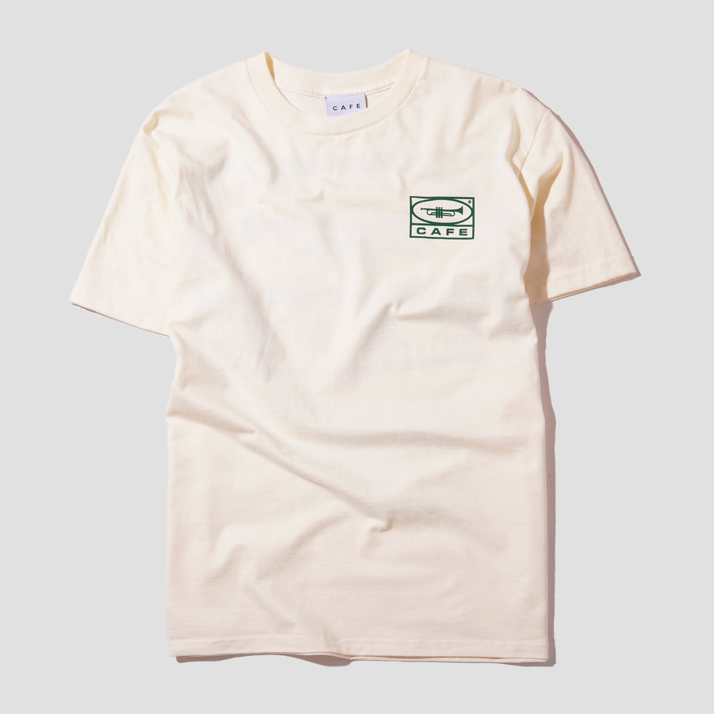 Skateboard Cafe 45 T-Shirt Cream / Forest Green