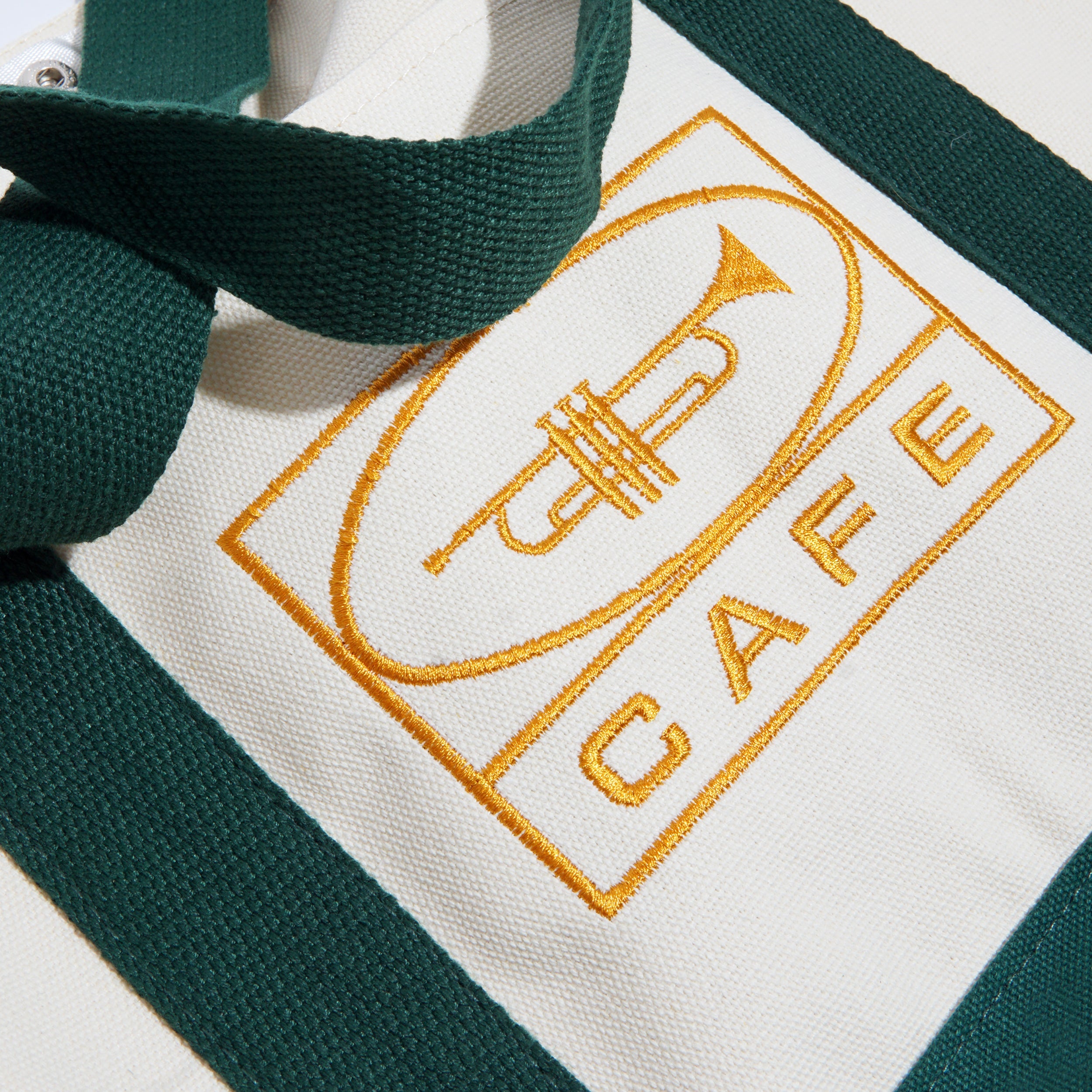 Skateboard Cafe 45 Tote Bag Cream / Forest Green
