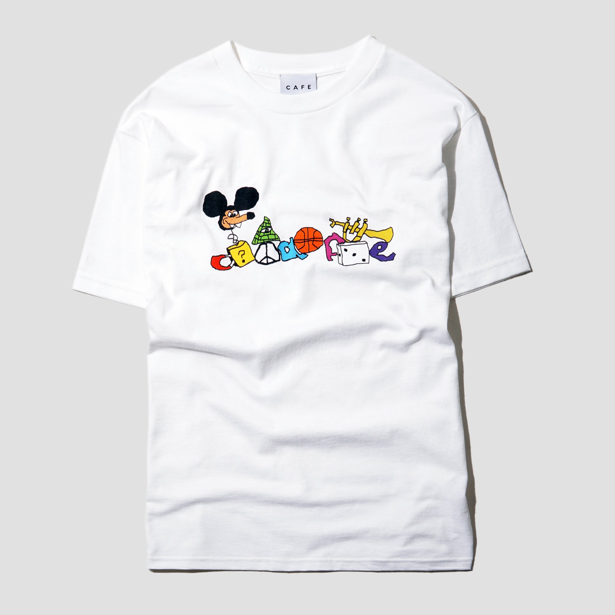 Skateboard Cafe Stack T-Shirt White