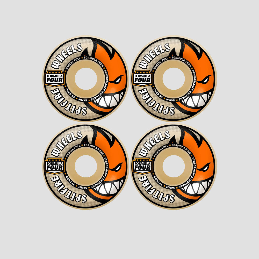 Spitfire 54mm F4 99 Radial Full Skateboard Wheels Natural