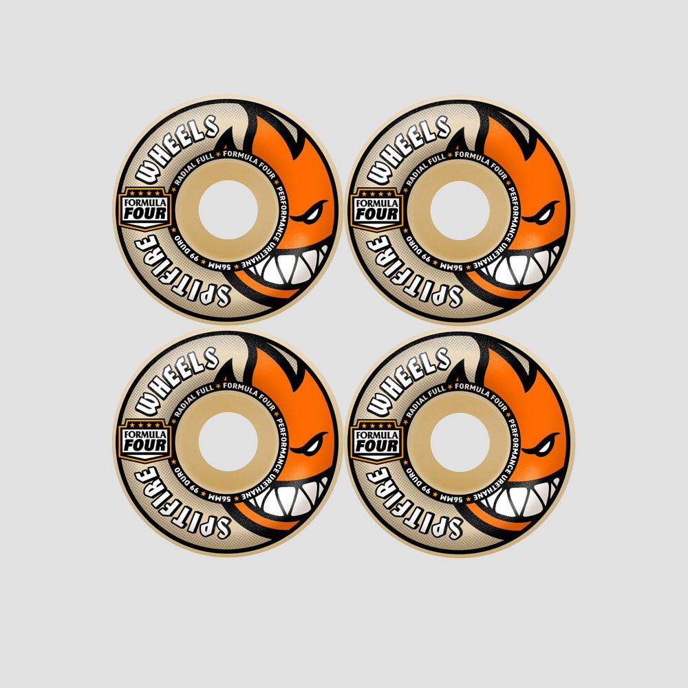 Spitfire 56mm F4 99 Radial Full Skateboard Wheels Natural