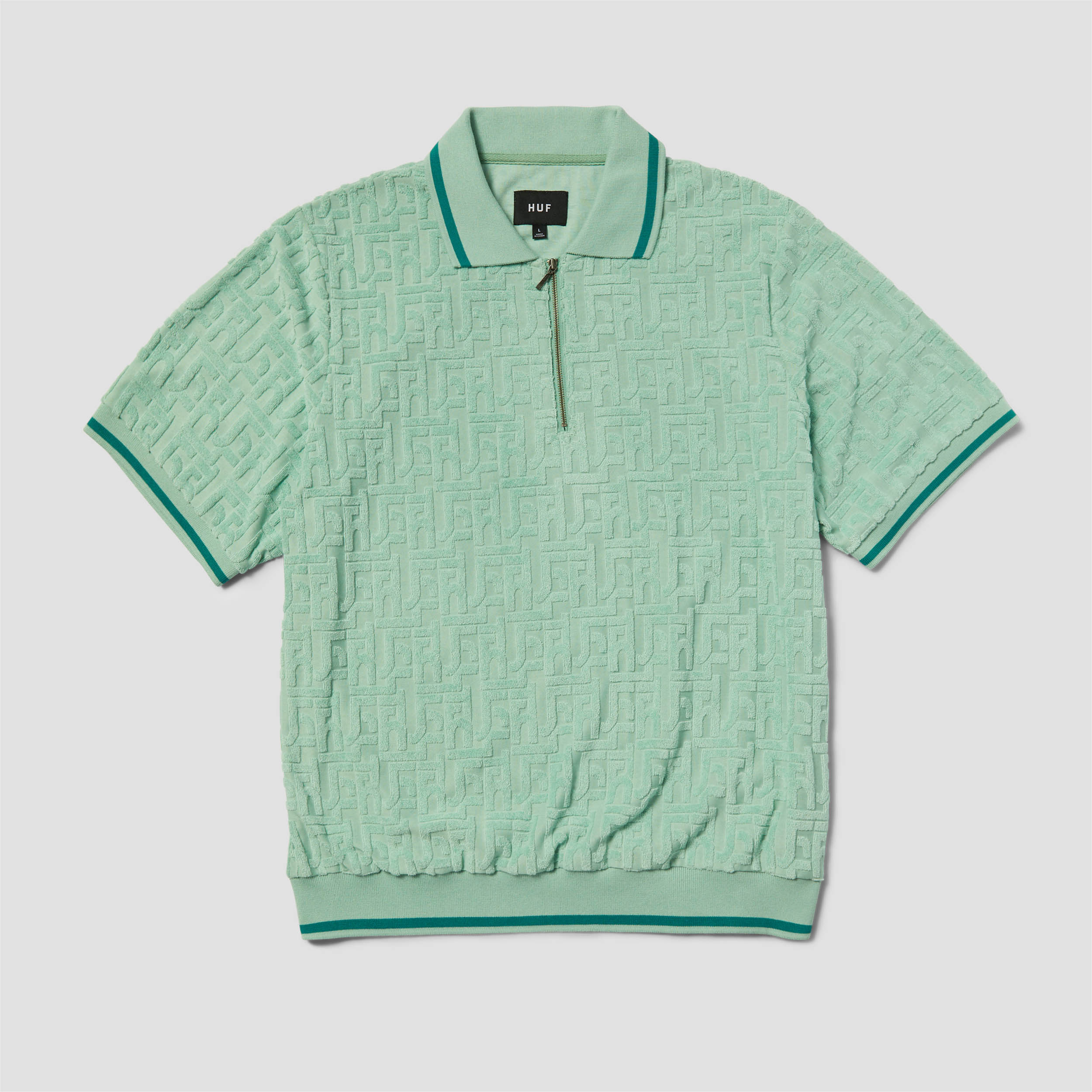 Huf Tether Jacquard Shortsleeve Terry Top Jade