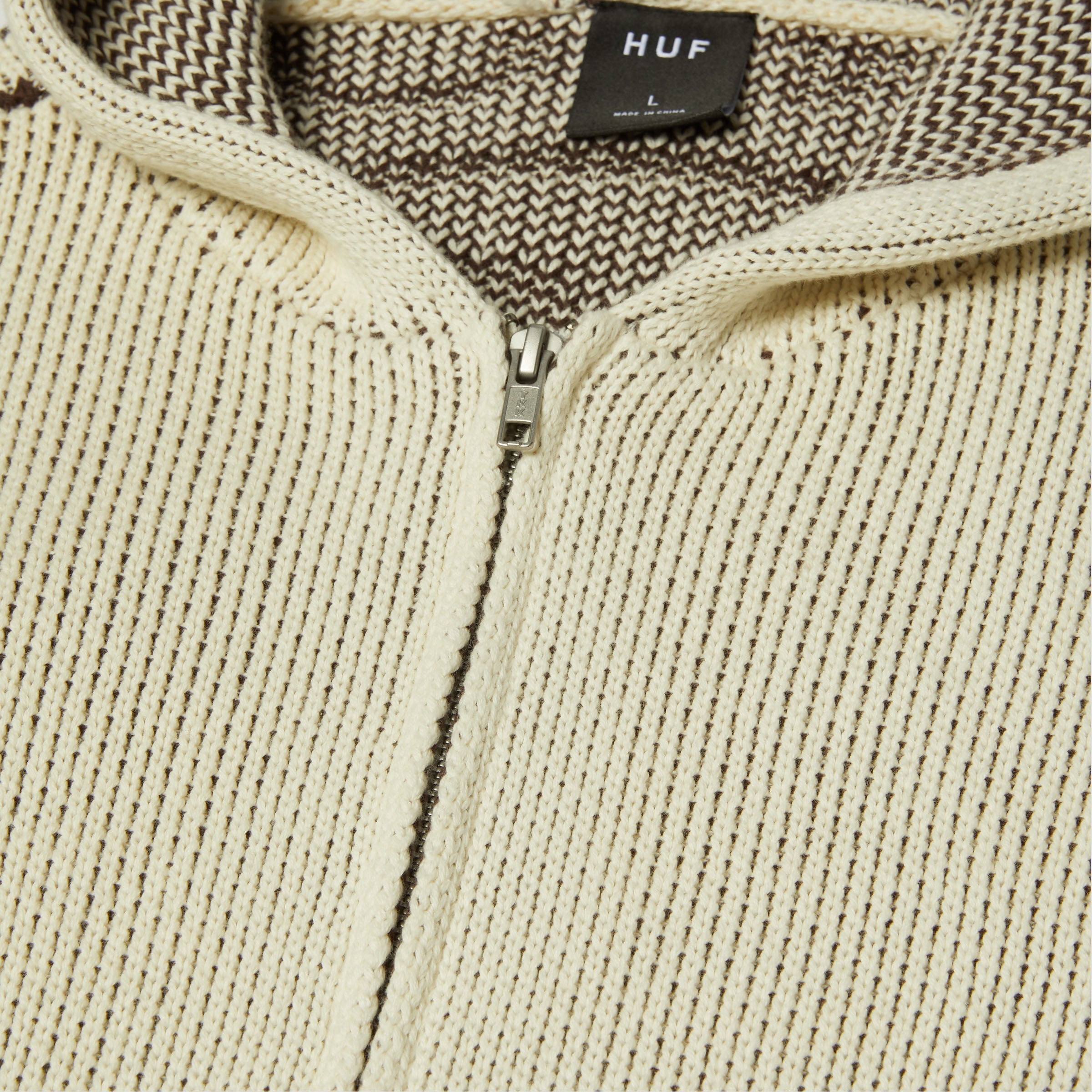 HUF Token Zip Hooded Sweater Crew Bleach