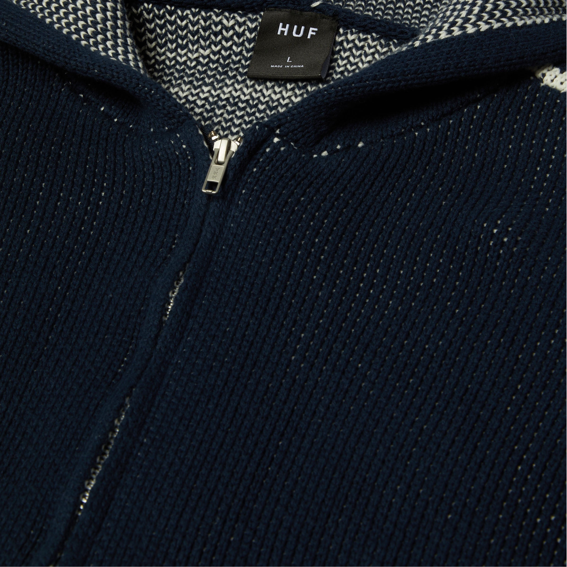 HUF Token Zip Hooded Sweater Crew Navy