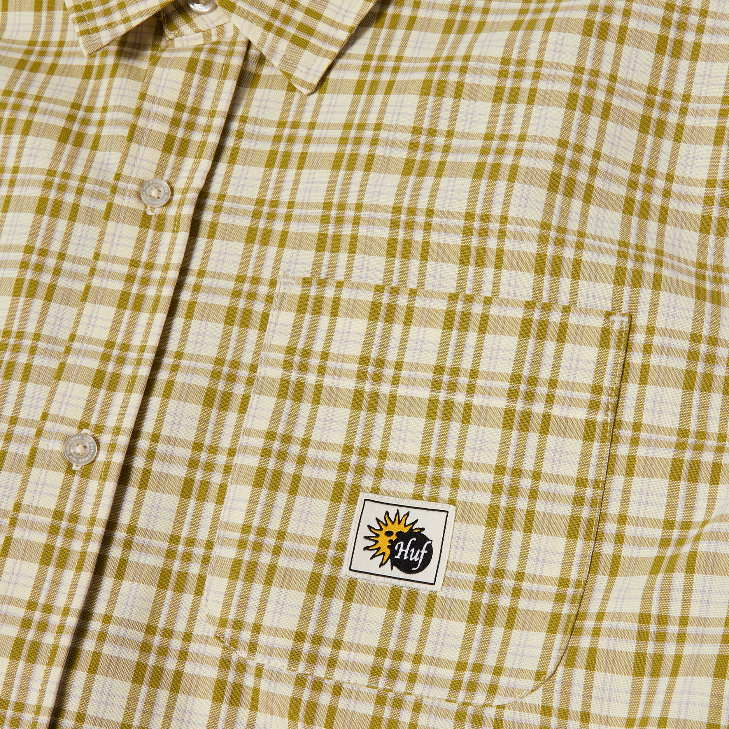 HUF Total Eclipse Shortsleeve Plaid Shirt Mustard