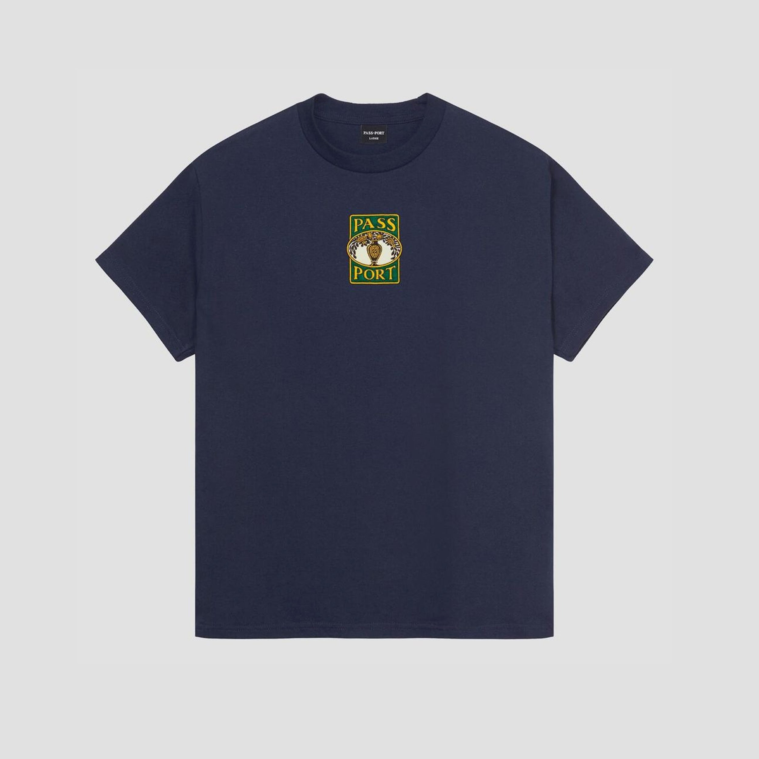 Passport Vase Embroidery T-Shirt Navy