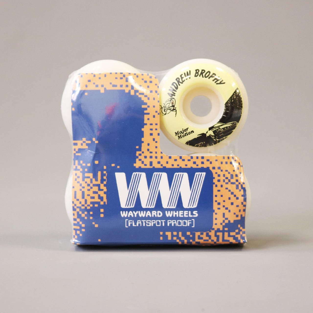 Wayward 54 mm 101a Andrew Brophy Classic Pro Skateboard Wheels White / Yellow / Black