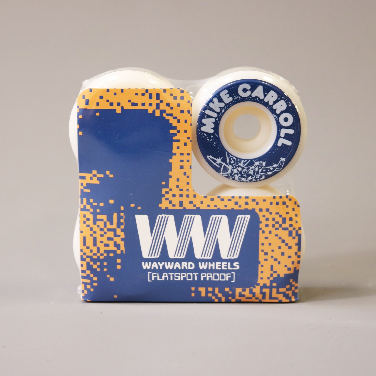 Wayward 53 mm 101a Mike Carroll Funnel Pro Skateboard Wheels White / Navy