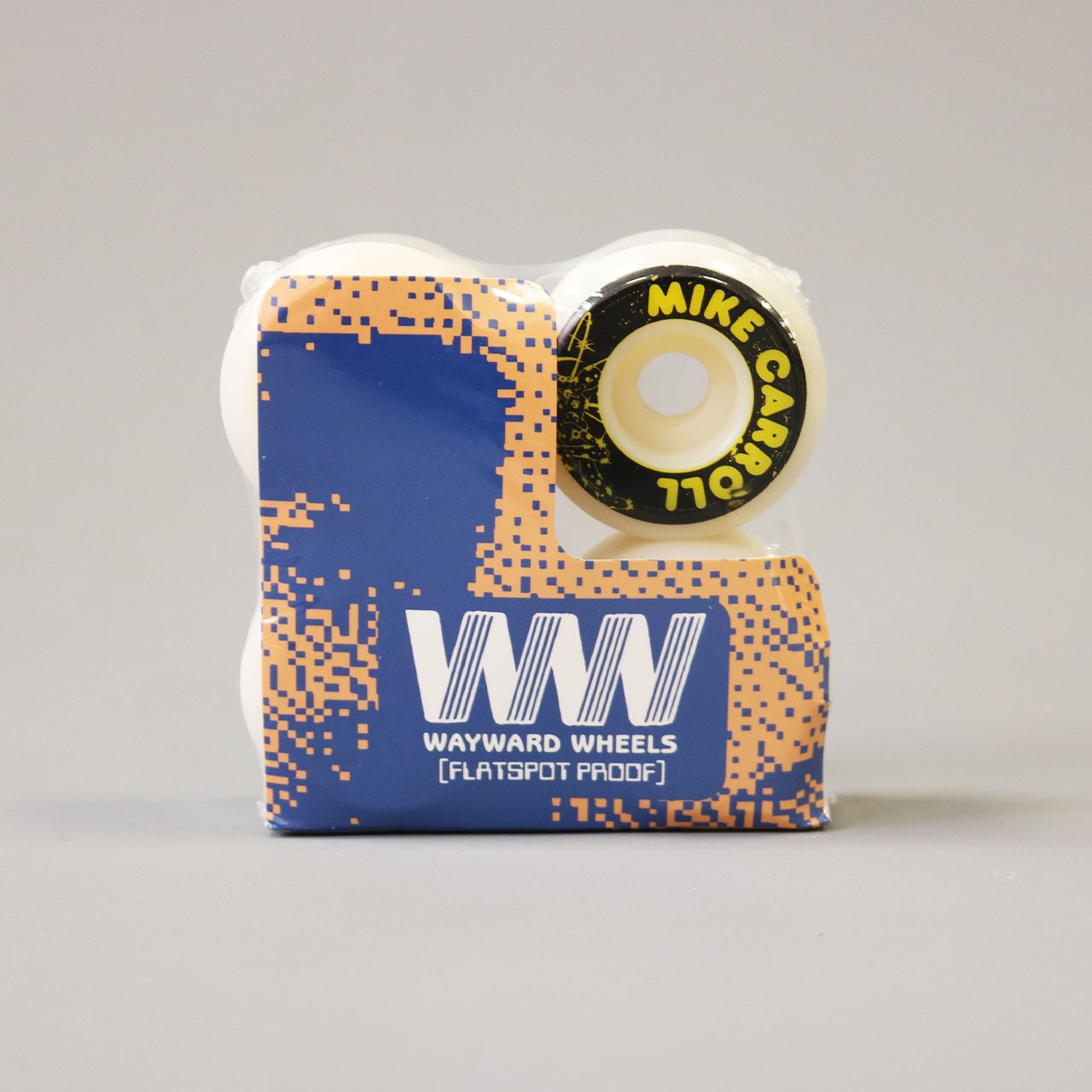 Wayward 52 mm 101a Mike Carroll Funnel Pro Skateboard Wheels White / Black / Yellow