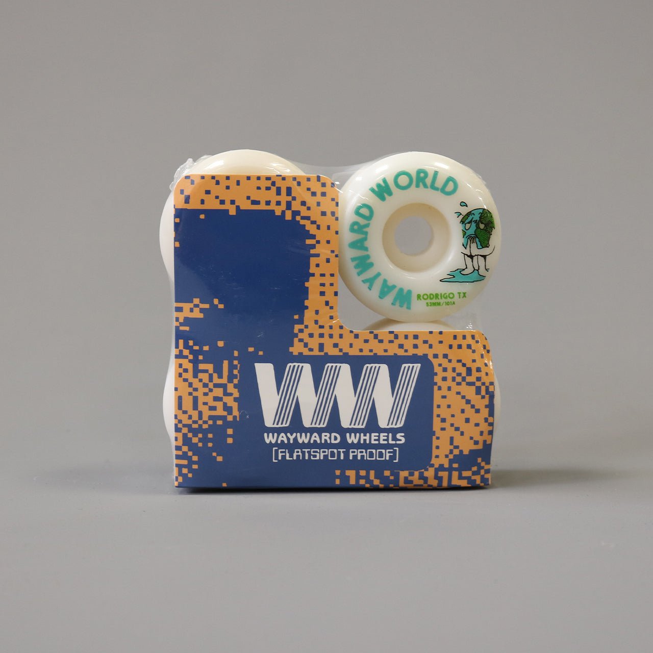 Wayward 53 mm 101a Rodrigo Tx Funnel Pro Skateboard Wheels White / Blue / Green