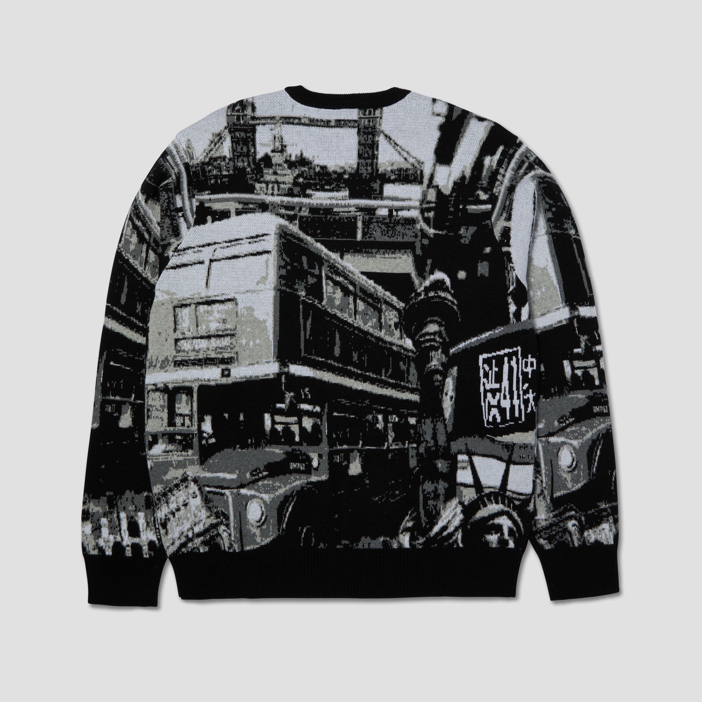 HUF Worldwide Commuter Sweater Crew Black