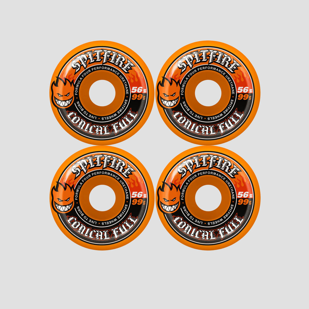 Spitfire F4 99 56mm Conical Full Skateboard Wheels Orange