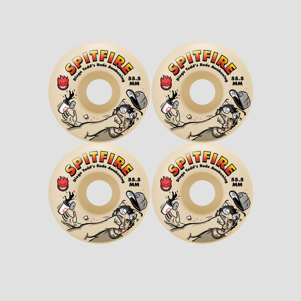 Spitfire 55.5mm F4 99 Diego Rude Awakening Classic Skateboard Wheels Natural
