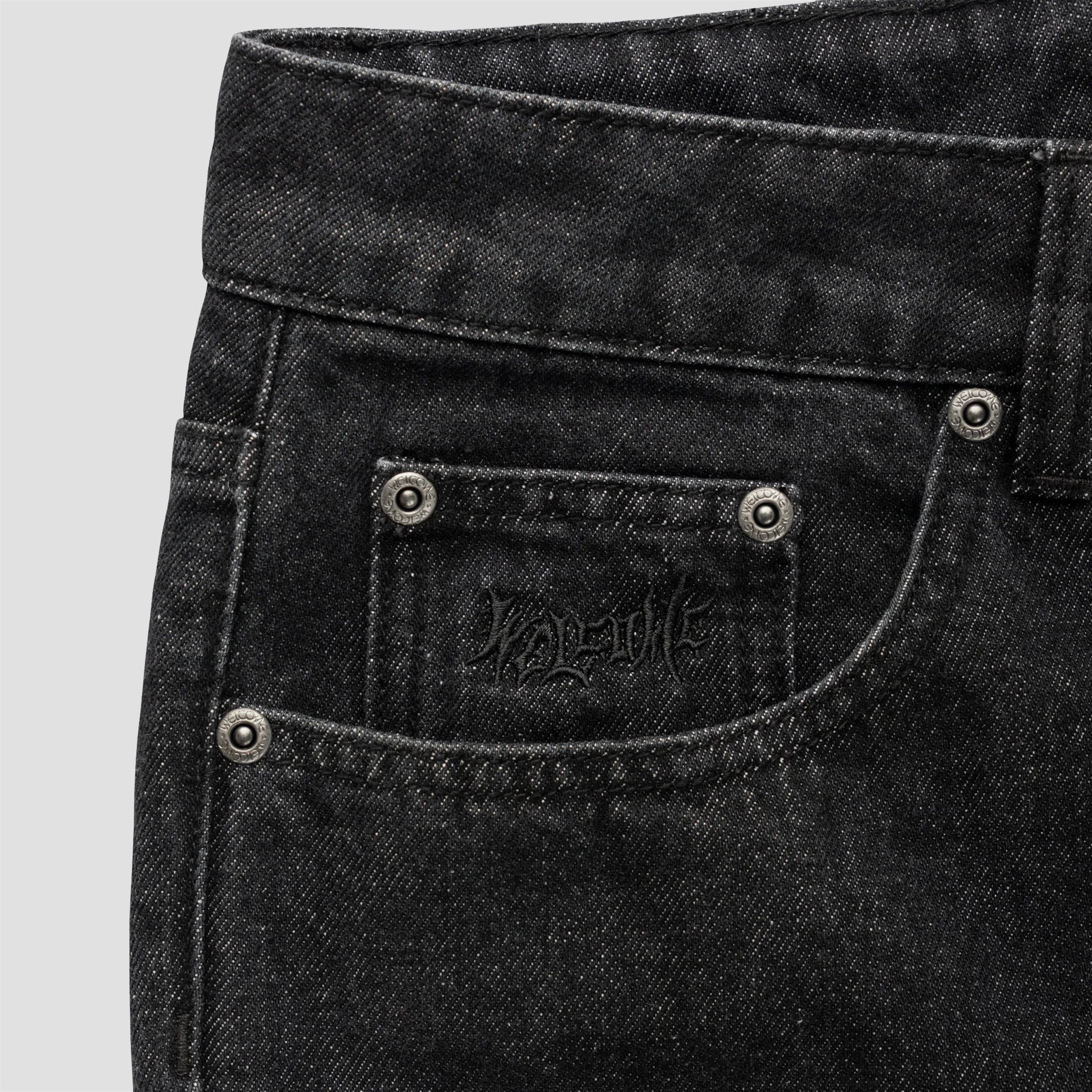 Welcome Immortal Loose Straight Leg Denim Washed Black